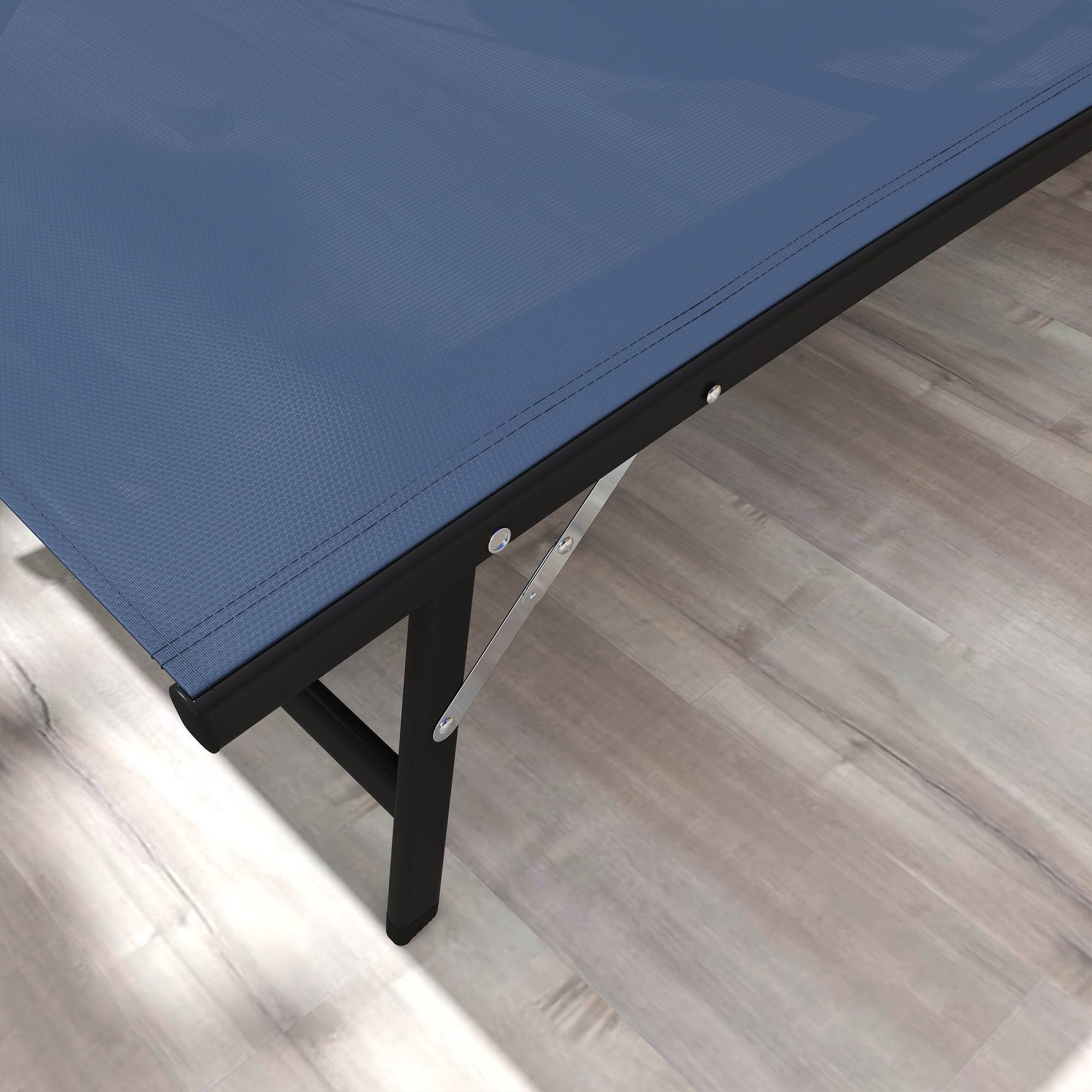 Alt View 8. Outsunny - Chaise Lounge Outdoor, 2 Piece Lounge Chair with Wheels, Tanning Chair with 5 Adjustable Positions - Dark Blue.