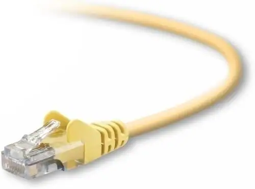Front. Belkin - A3L791-10-YLWS 10-feet CAT5e Ethernet Network Patch Cable - Yellow - RJ-45 Male to RJ-45 Male - Yellow.