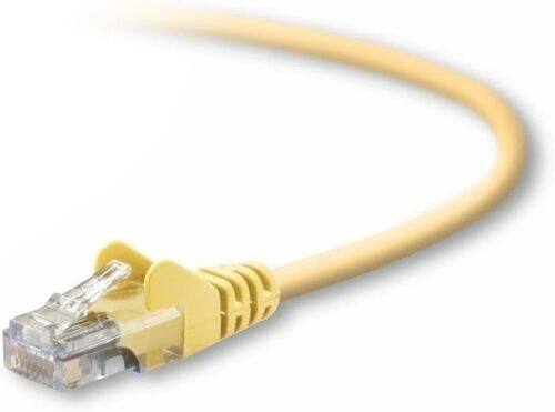 Front. Belkin - A3L791-10-YLWS 10-feet CAT5e Ethernet Network Patch Cable - Yellow - RJ-45 Male to RJ-45 Male - Yellow.