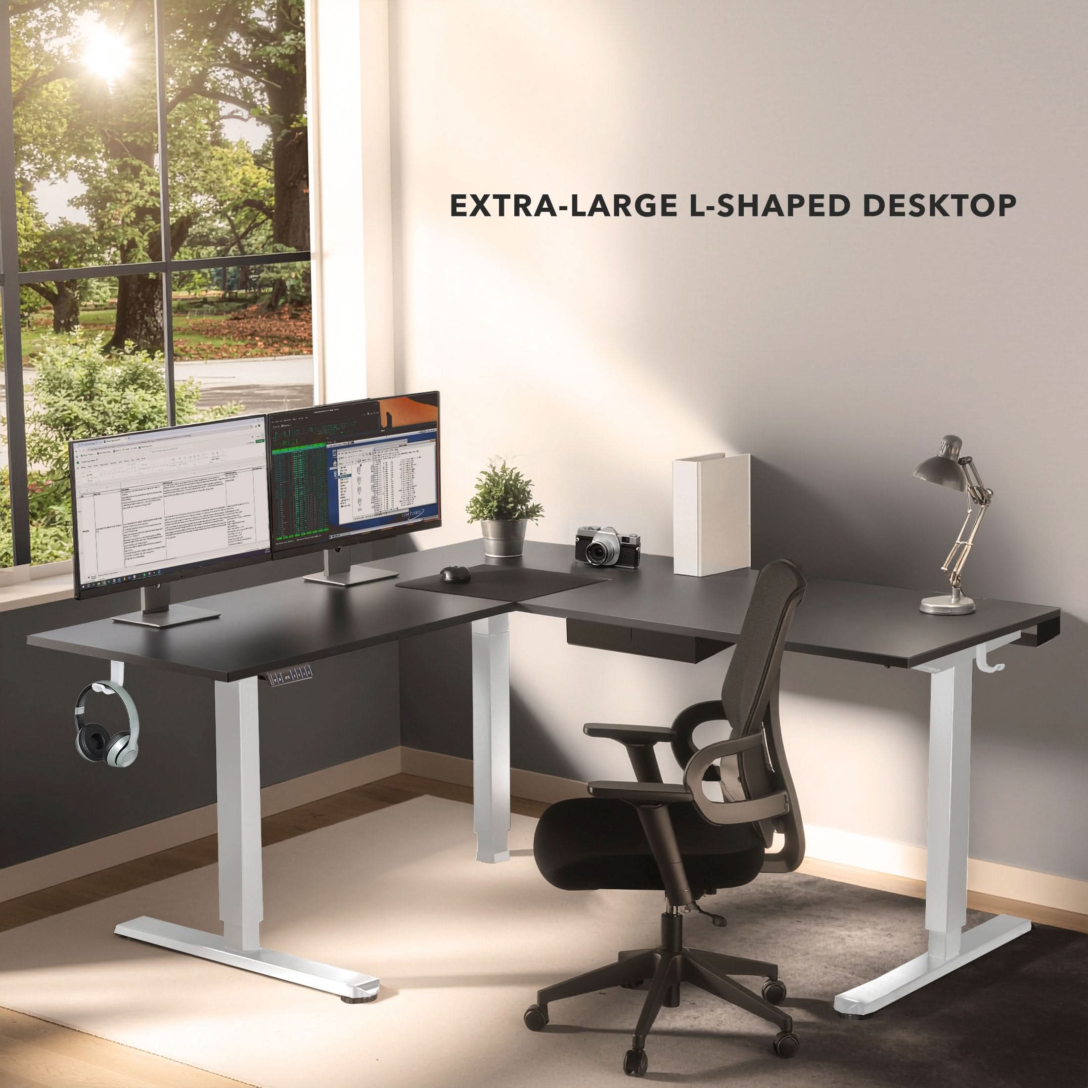 EXTRA-LARGE L-SHAPED DESKTOP