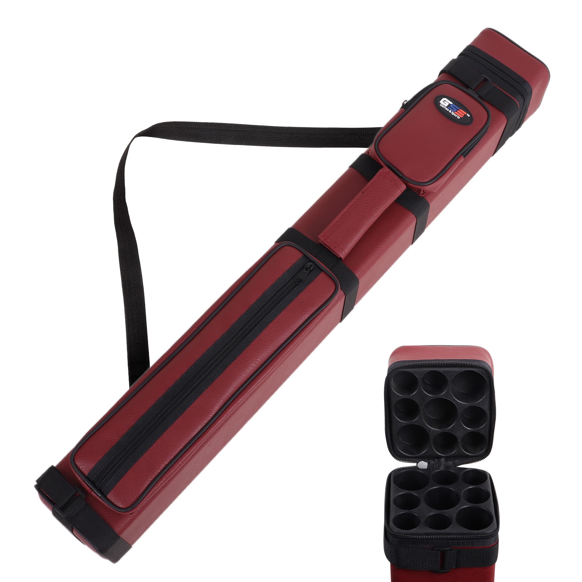GSE Games & Sports Expert - 3x6 Square Hard Pool Cue Case, Billiard Stick Carrying Case for 3 Sticks, Billiard Cue Cases - Burgundy price history on PriceWatchPro