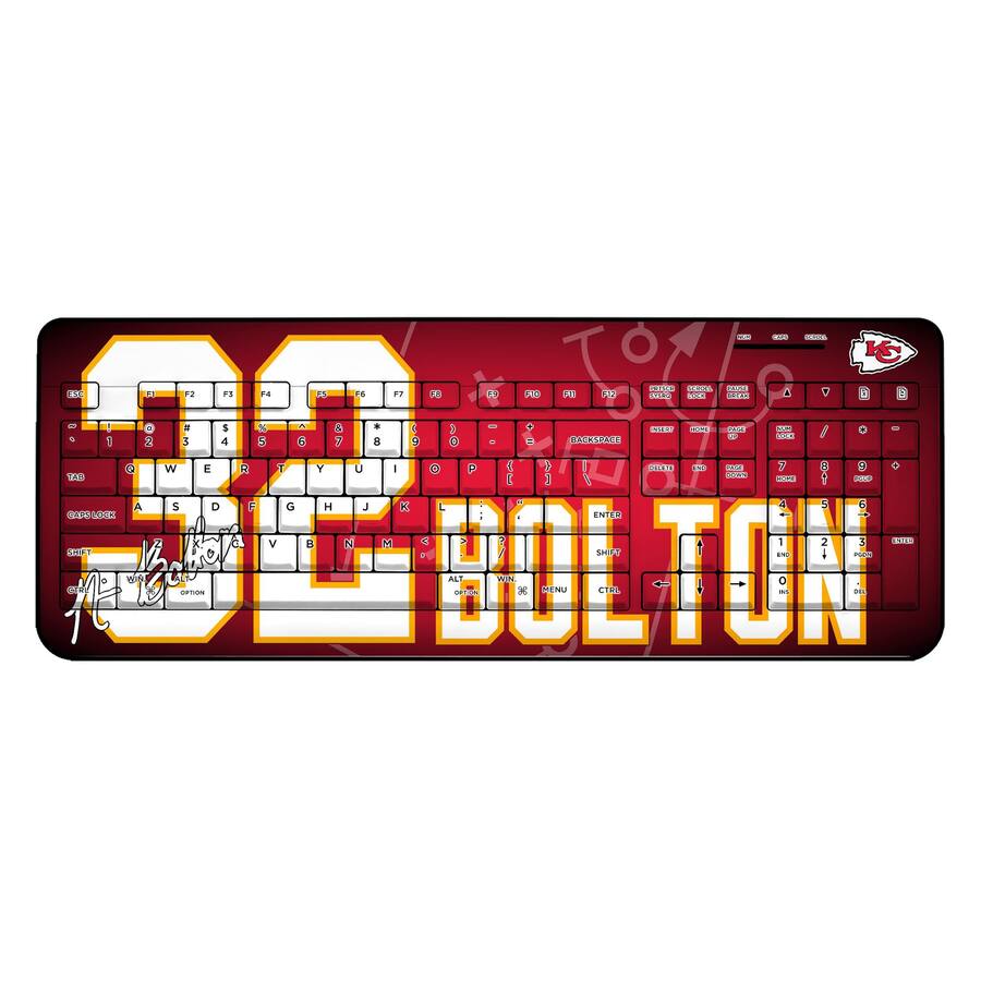 Keyscaper Nick Bolton Kansas City Chiefs Wireless Keyboard Black ...