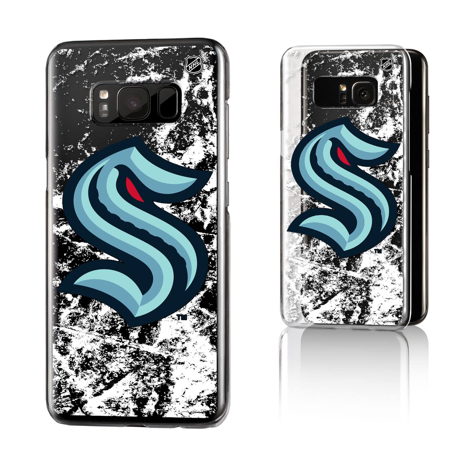 Alt View 2. Keyscaper - Seattle Kraken Galaxy Stripe Clear Ice Case - S23 Ultra - Multicolor.