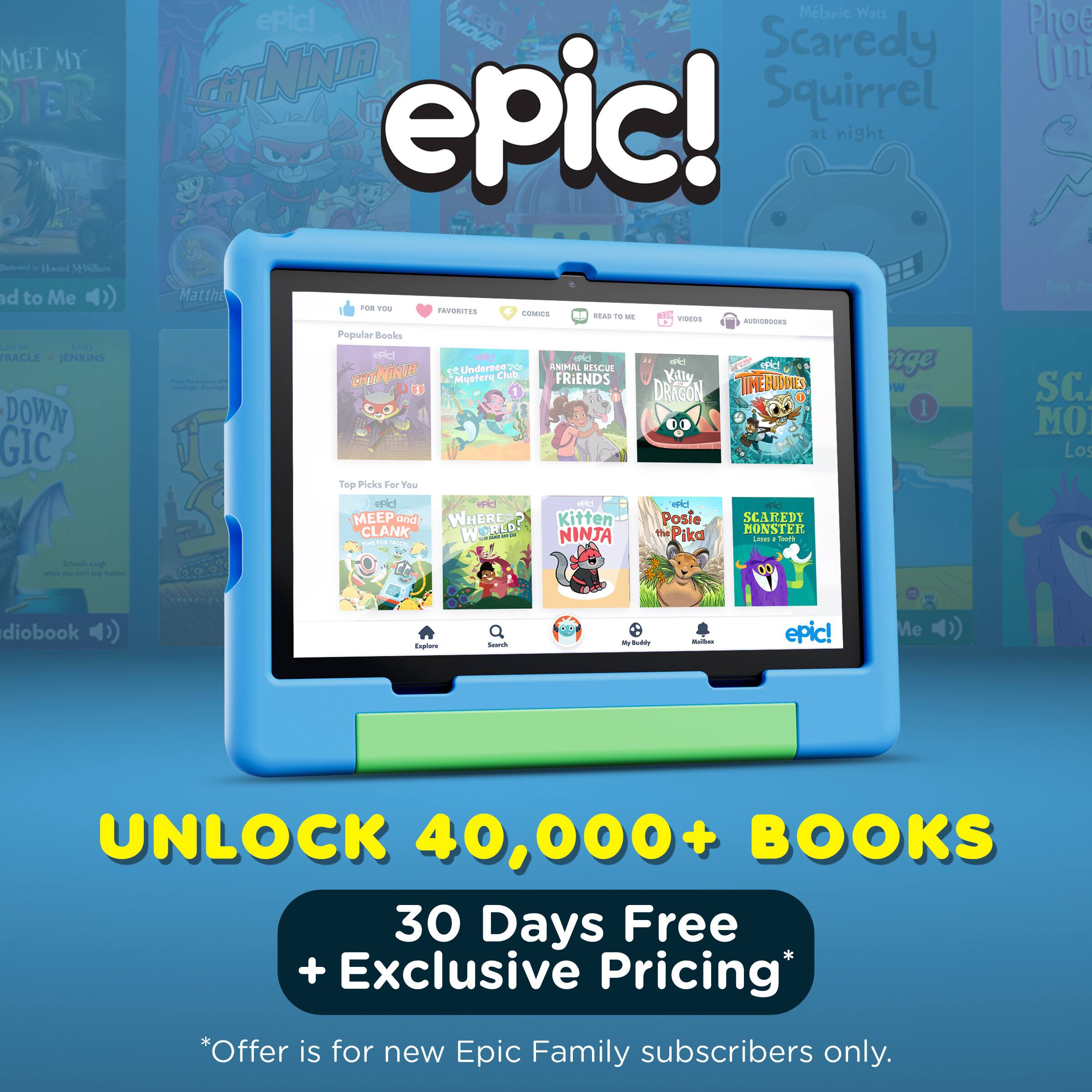 Epic!  
Melanie Watt  
Scaredy Squirrel at night  
MOUIE MET MY Scaredy Squirrel epic!  
MATTHE FOE - FAVORITES COMES TEAS Te - TIEOS N Popular Books  
Cndy TRACLE JENKINS epic!  
43 a 2 cfd rzge Undersoe 2 ANIMAL RESCUE CRTMINIA et Chib Vilu Muetery FRIENDS DRAGN TIMEBUDDES DOWN 1 GIC Tep Picks Tor Tou epic -% W  
MEEP and WHERE Kitten Posie SCAKEDY CLANK WERLDS The MONSTER -. NINJA Pika - j Phoe Uni Dast I SC.  
MO Los ho - - - -  u diobook )) dogiure -a - B - epic!  
UNLOCK 40,000+ BOOKS  
30 Days Free + Exclusive Pricing*  
*Offer is for new Epic Family subscribers only.