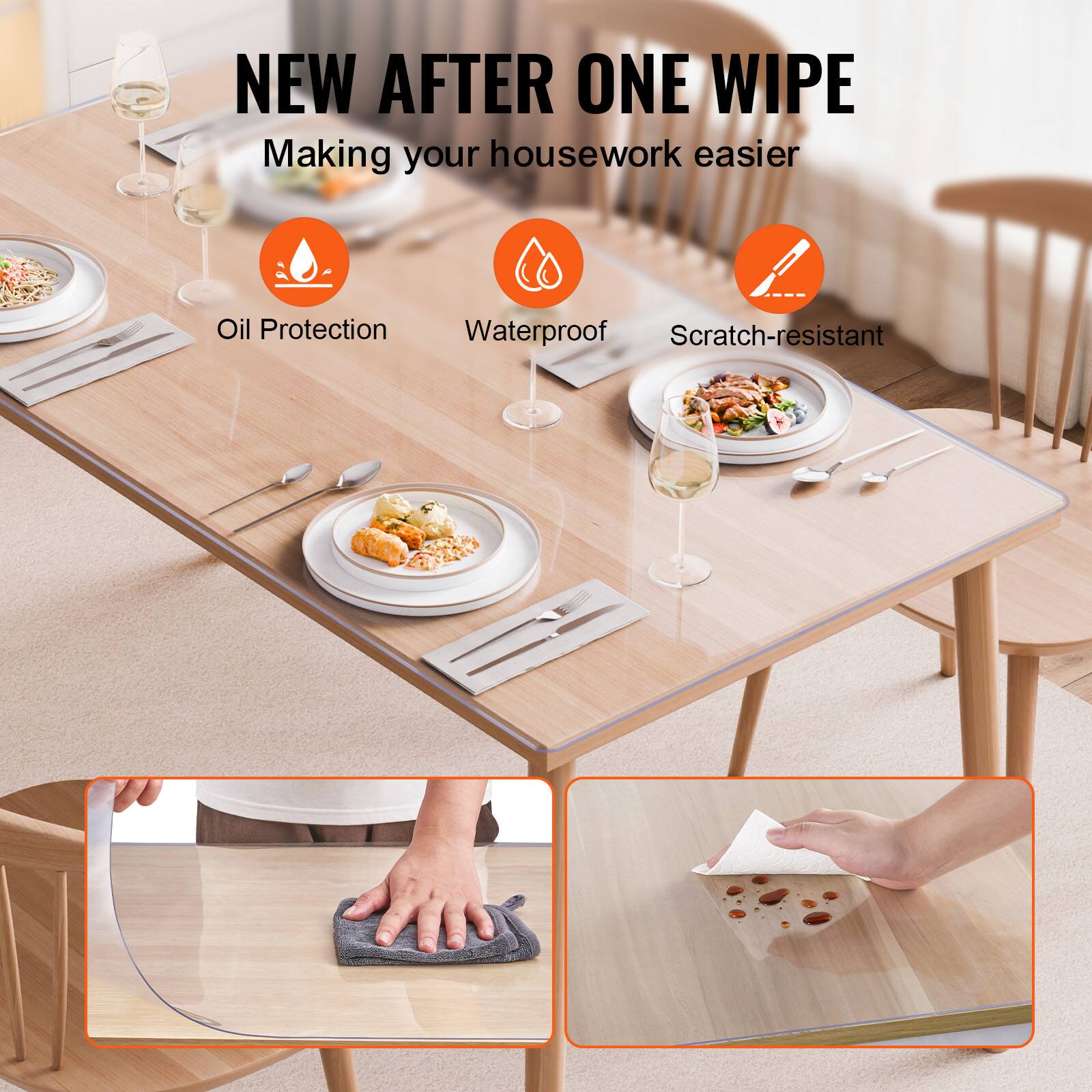 NEW AFTER ONE WIPE  
Making your housework easier  

- Oil Protection  
- Waterproof  
- Scratch-resistant