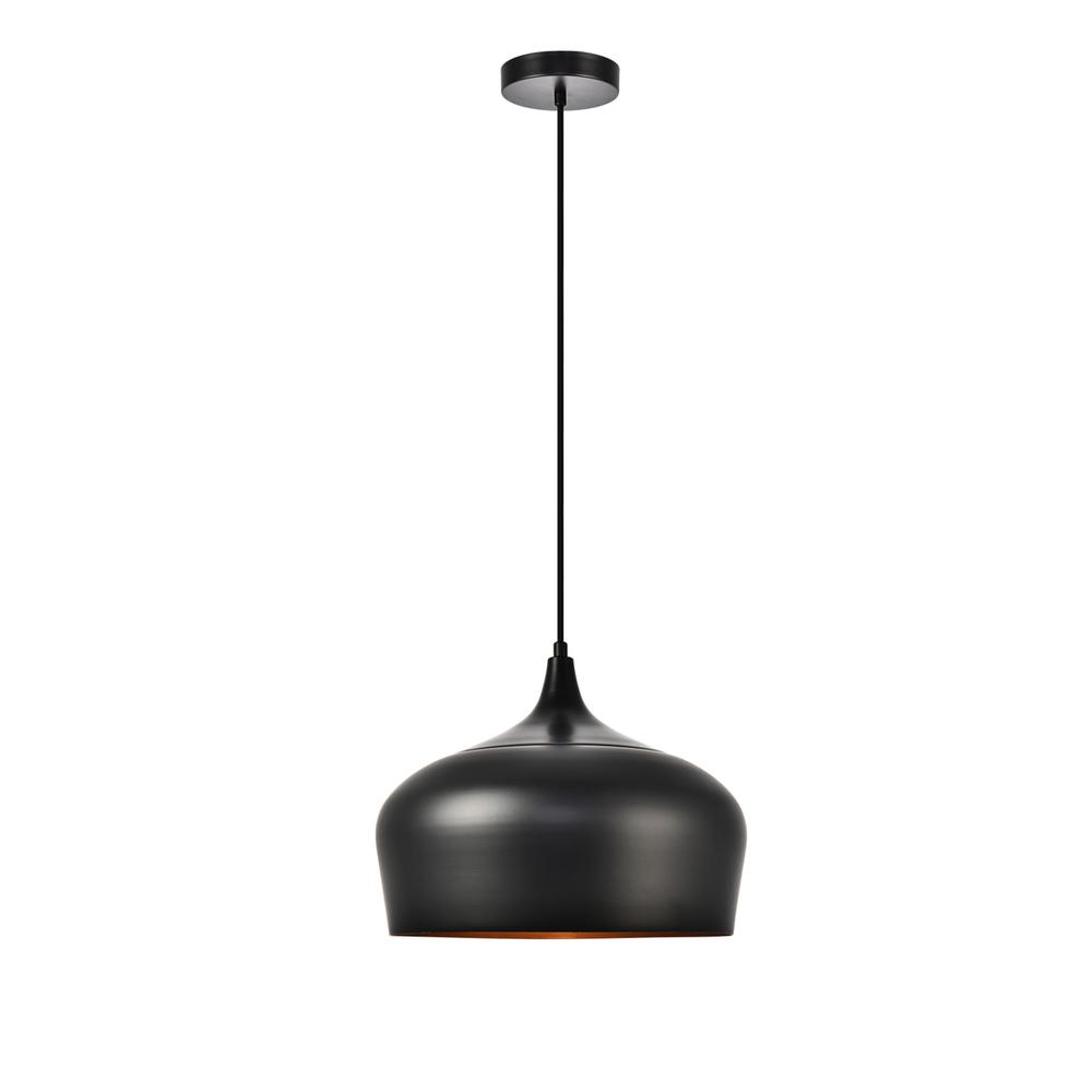 Alt View 3. Living District - Nora Collection Pendant D11.5in H9in Lt:1 Black finish - Black.