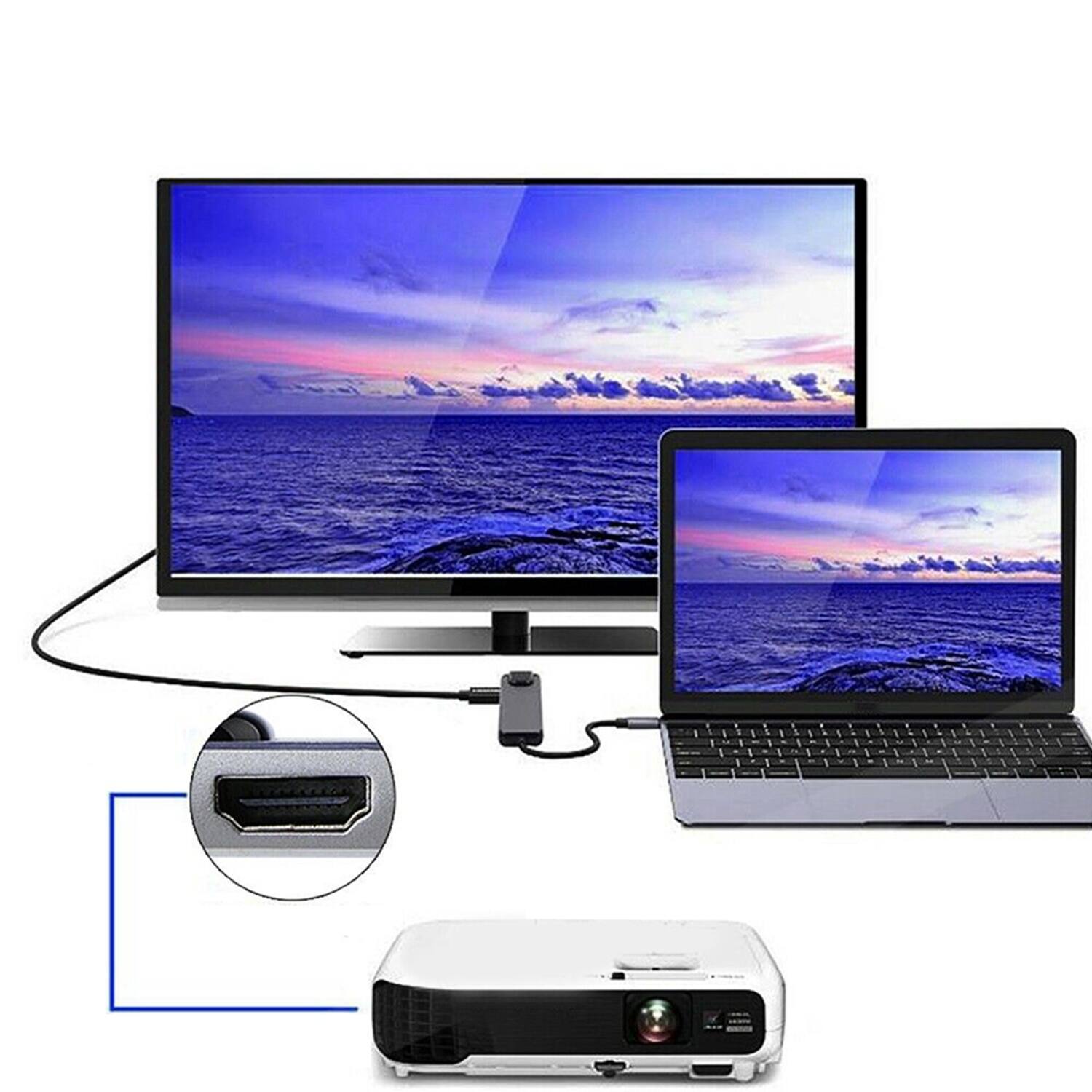 Alt View 13. SaharaCase - 5-in-1 USB-C Docking Station - Space Gray.