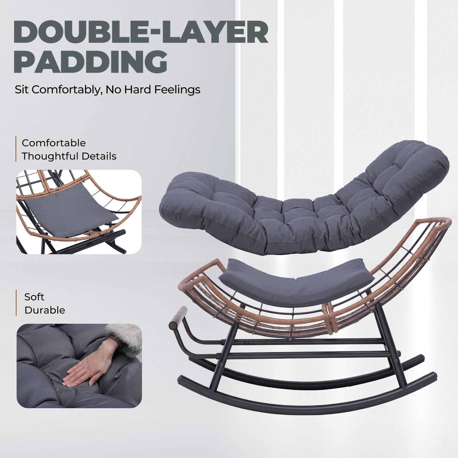 DOUBLE-LAYER PADDING  
Sit Comfortably, No Hard Feelings  

Comfortable Thoughtful Details  

Soft Durable