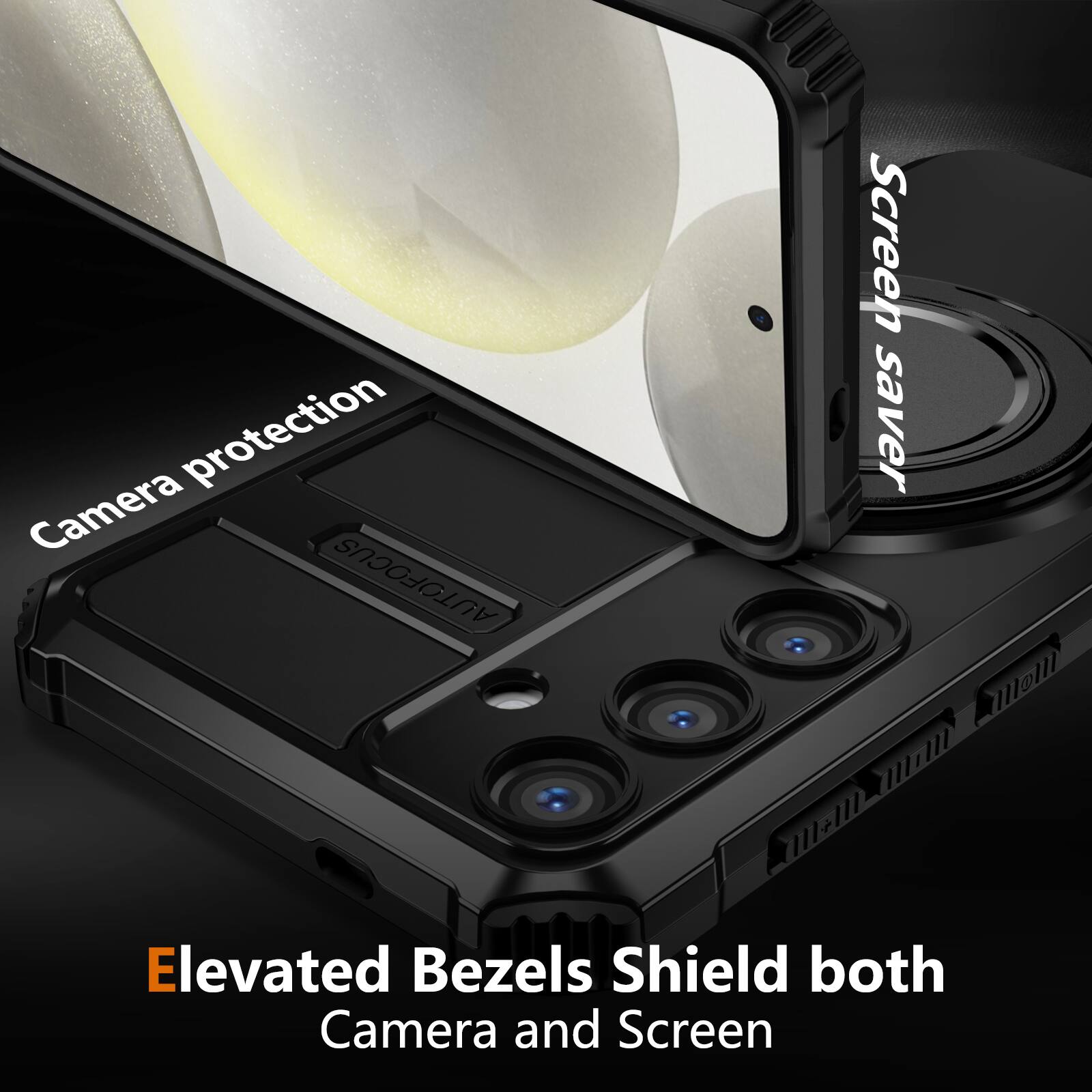 Elevated Bezels Shield both Camera and Screen

Camera protection

Screen saver