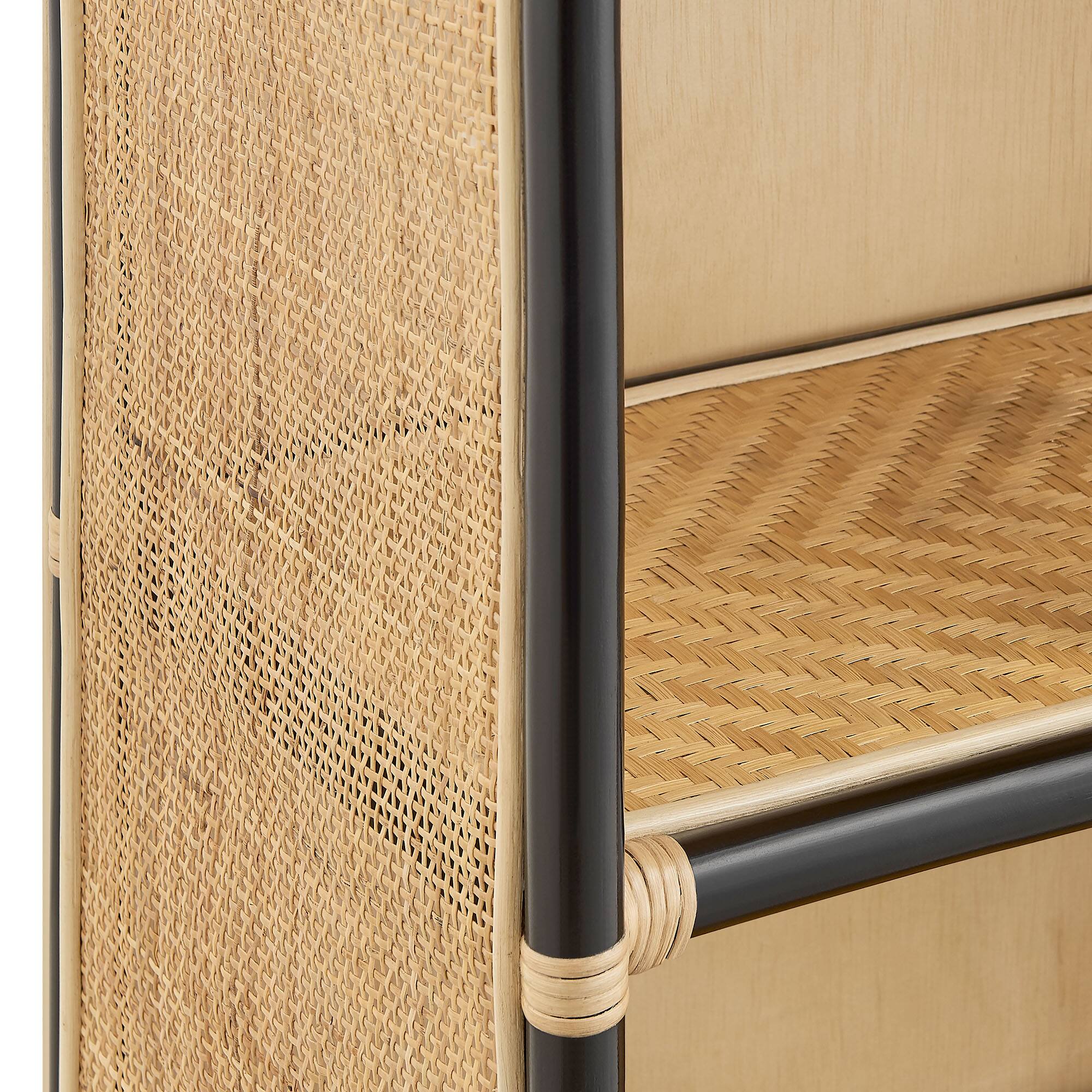 Alt View 6. Modway - Jane 71 Inch Tall Arched Natural Rattan Bookshelf by Modway - Natural Black.