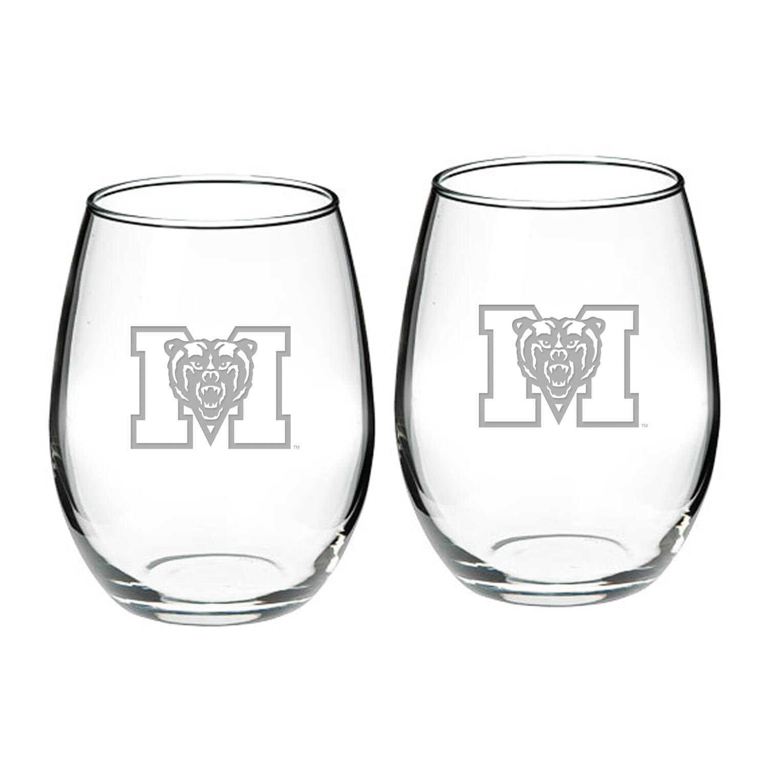 Front. Jardine - Mercer Bears 21oz. 2-Piece Stemless Wine Glass Set - Multicolor.