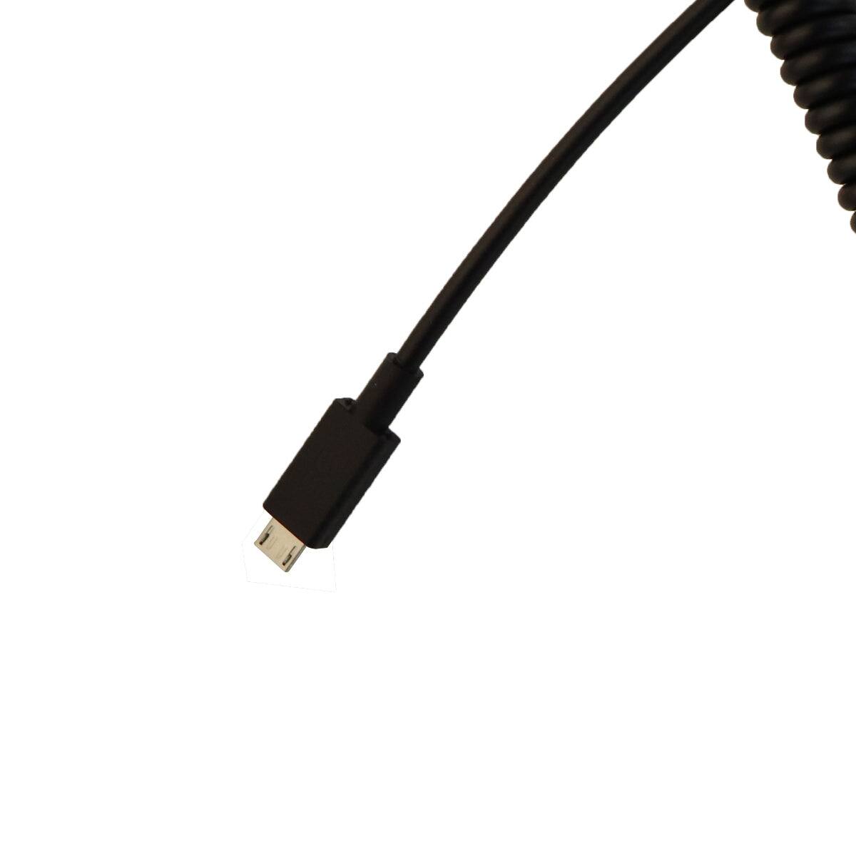 Alt View 1. PureGear - 4Ft Coiled 12W/2.4A Vehicle Car Charger for Micro-USB Devices - BLACK.