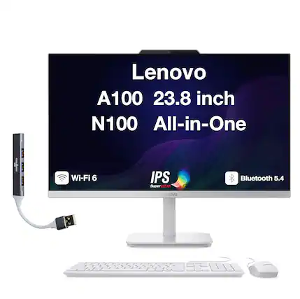 Lenovo A100 23.8 inch N100 All-in-One
Wi-Fi 6
IPS SuperCLEAR
Bluetooth 5.4