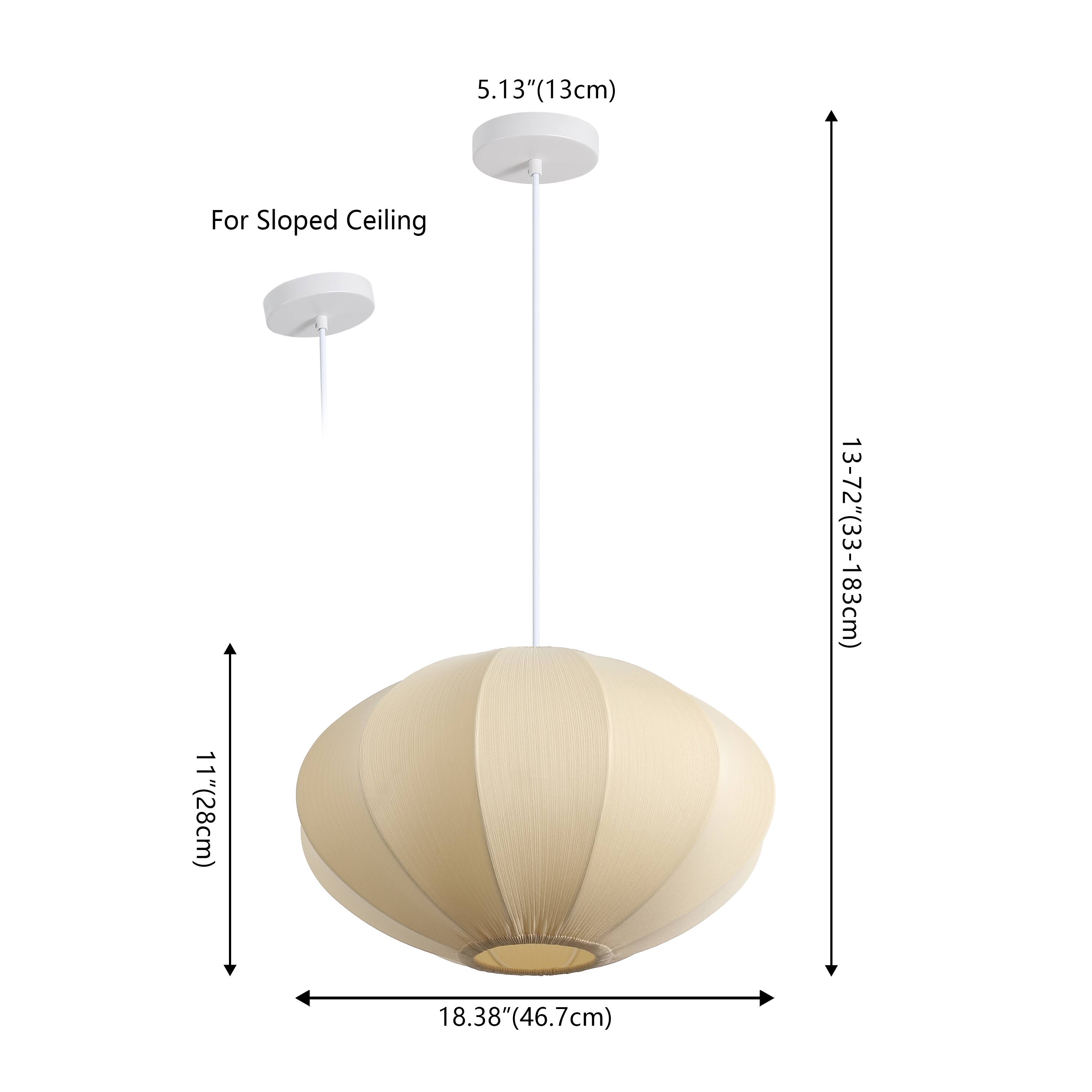5.13" (13cm)  
For Sloped Ceiling  
11" (28cm)  
13-72" (33-183cm)  
18.38" (46.7cm)