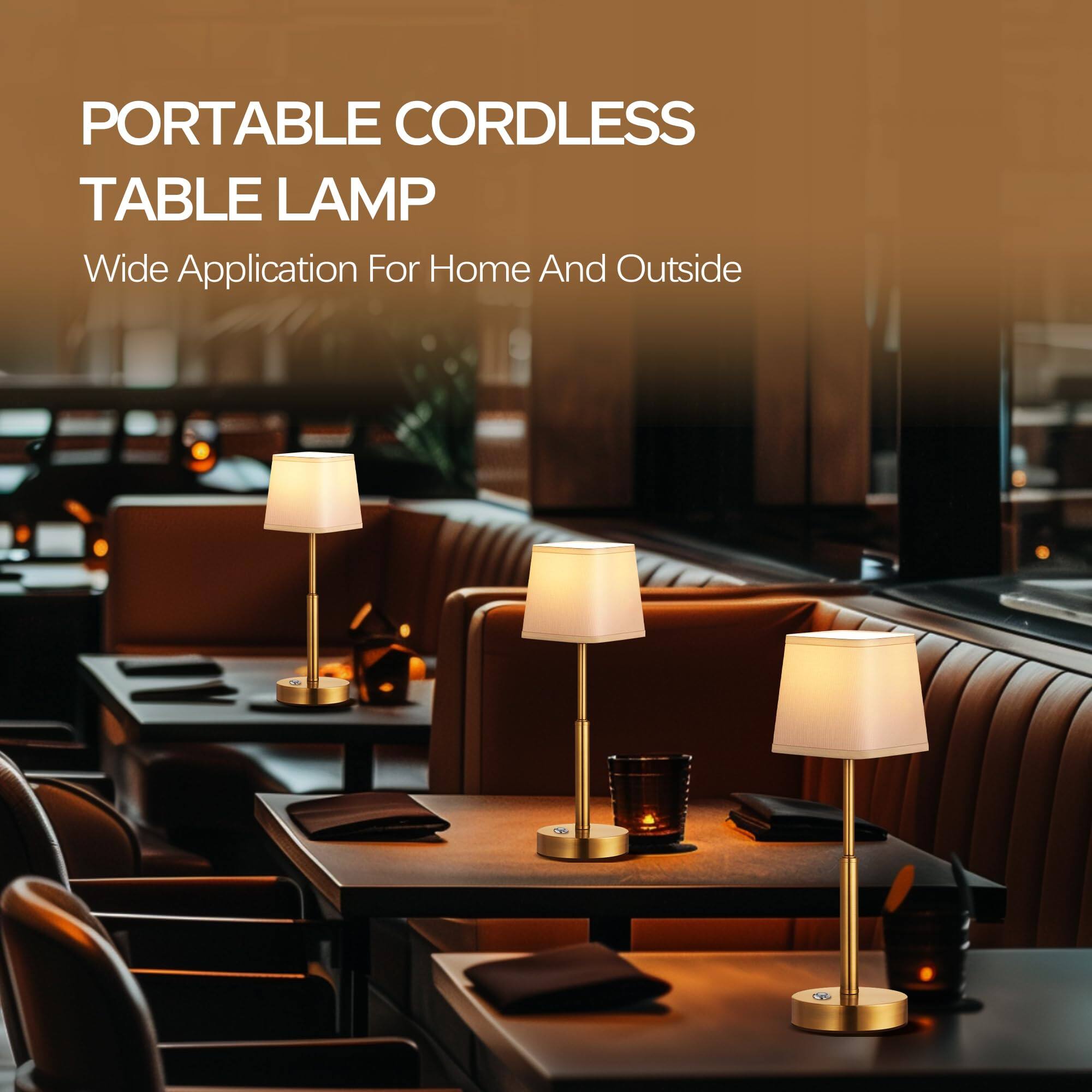 PORTABLE CORDLESS TABLE LAMP  
Wide Application For Home And Outside