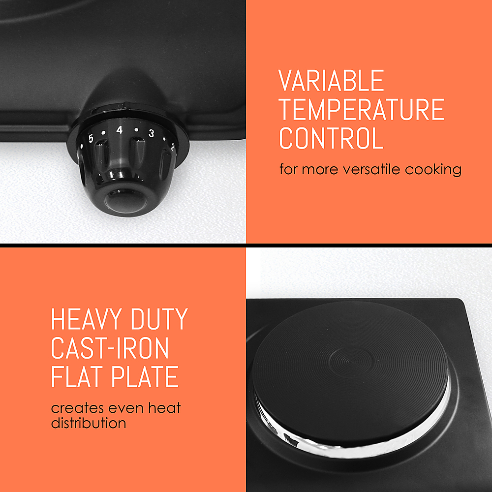 Elite Gourmet Elite Cuisine Countertop Double Flat Burner, Electric Hot  Plate with Temperature Controls, 1500W - Macy's