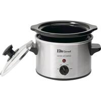 Elite Gourmet - 1.5Qt. Mini Slow Cooker - Stainless Steel - Front_Zoom