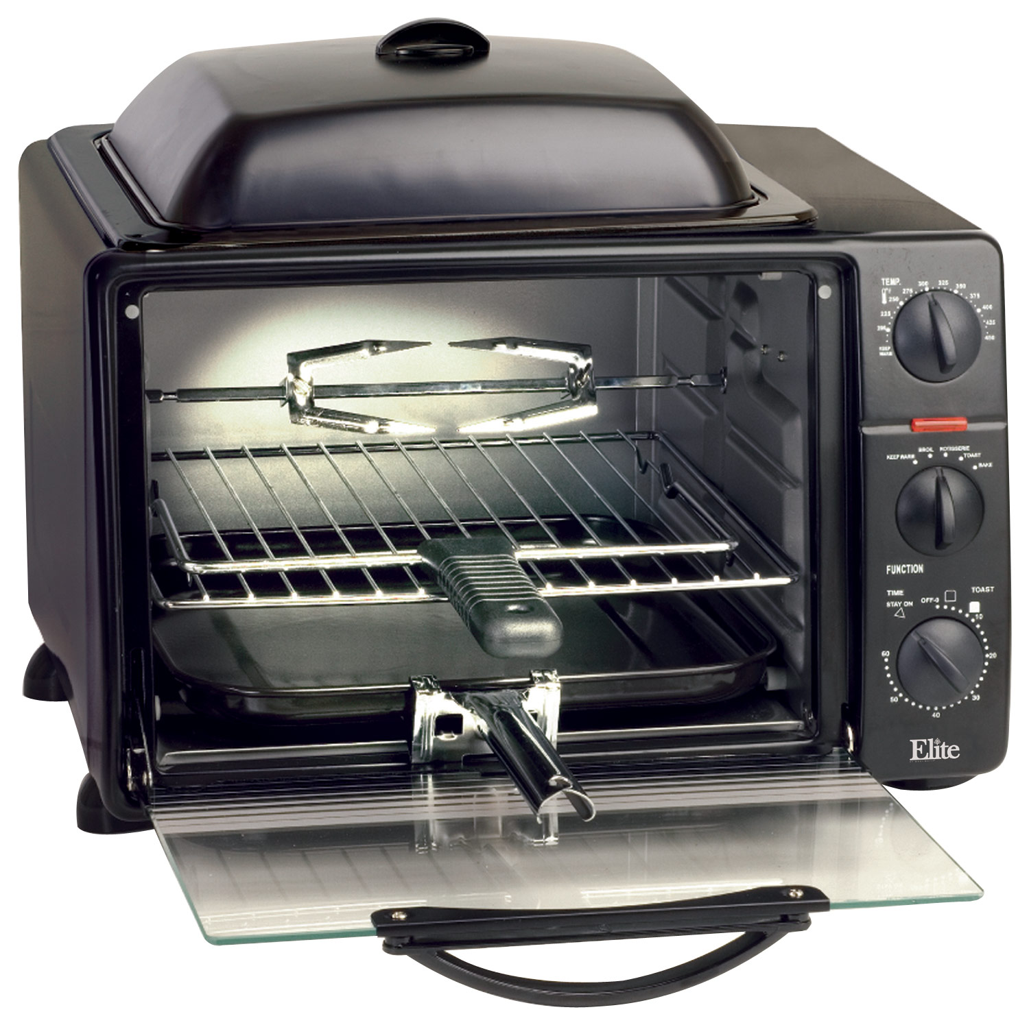 Elite 6 Slice Toaster Oven/Griddle w/ Rotisserie