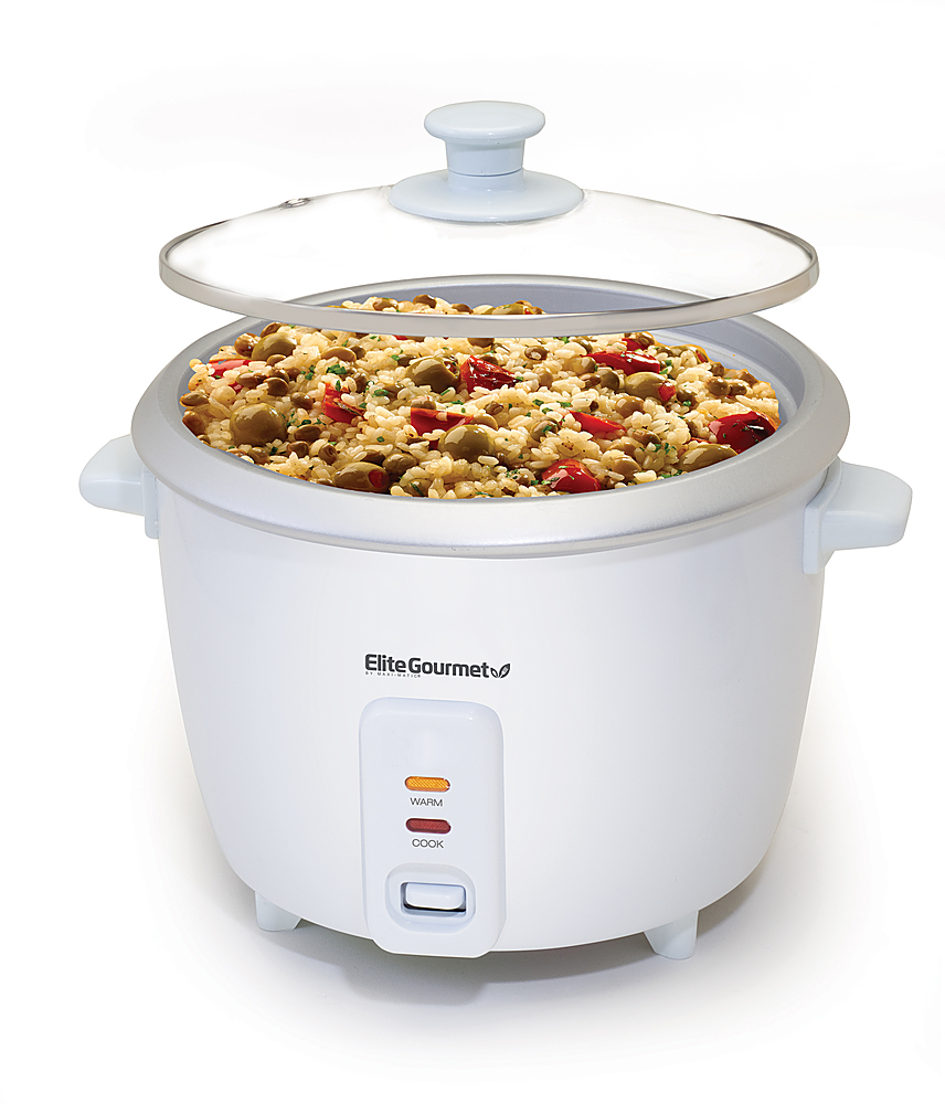 Elite Gourmet 6-Cup Nonstick Rice Cooker with Steam Tray