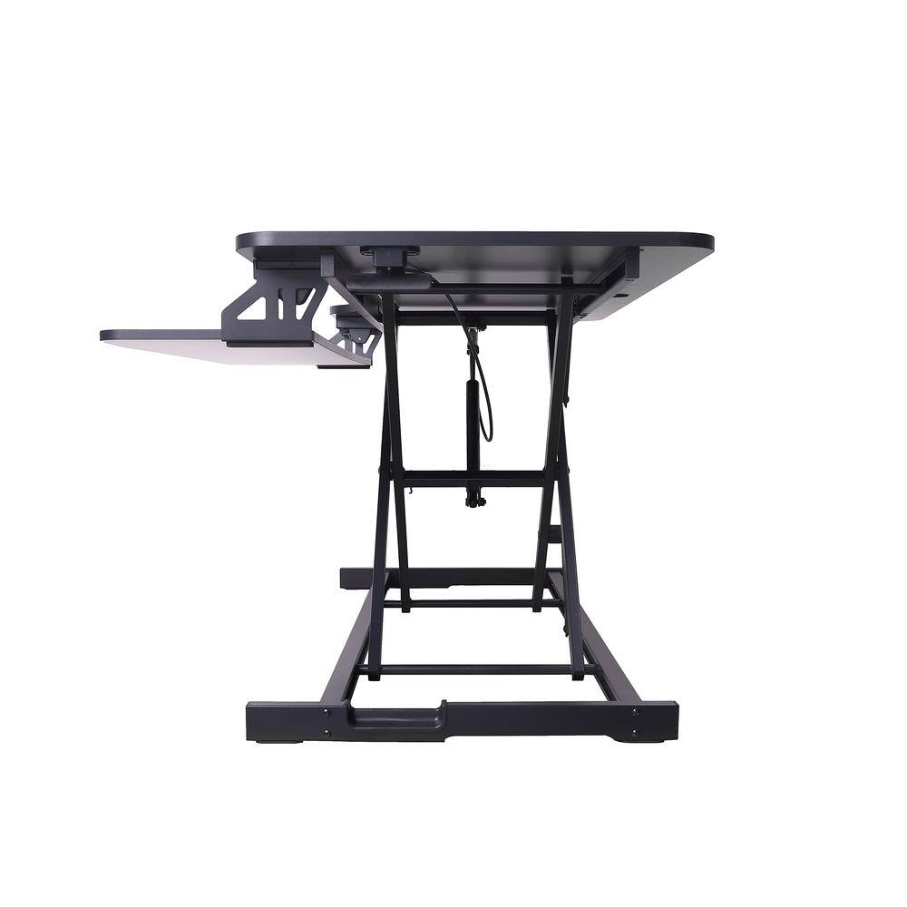 Alt View 2. Rocelco - 43" Height Adjustable Standing Desk Converter - Black.