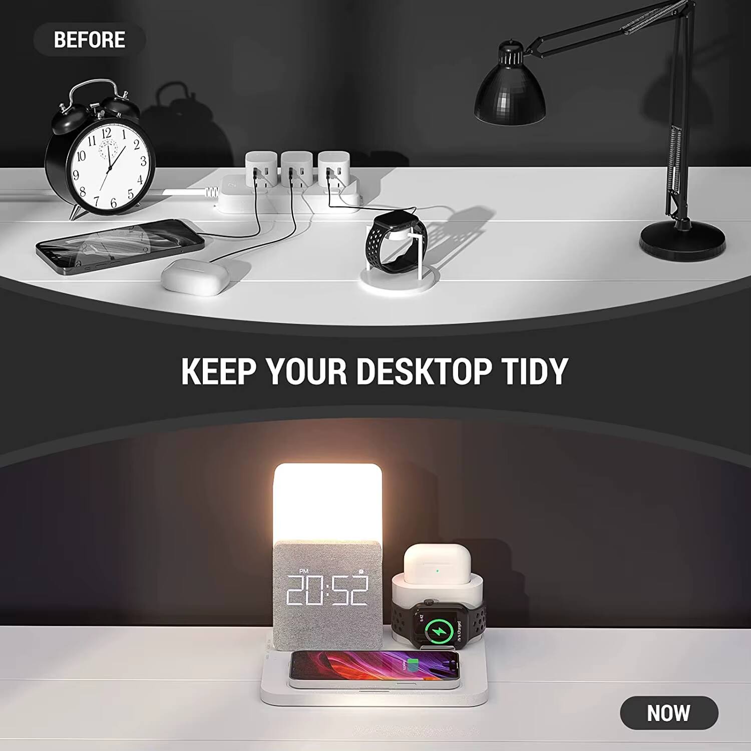 Before  
Keep your desktop tidy  
Now