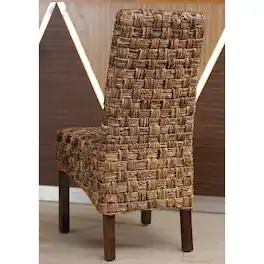 International Caravan - Set of Two Victor Woven Abaca Dining Chair - Salak Brown