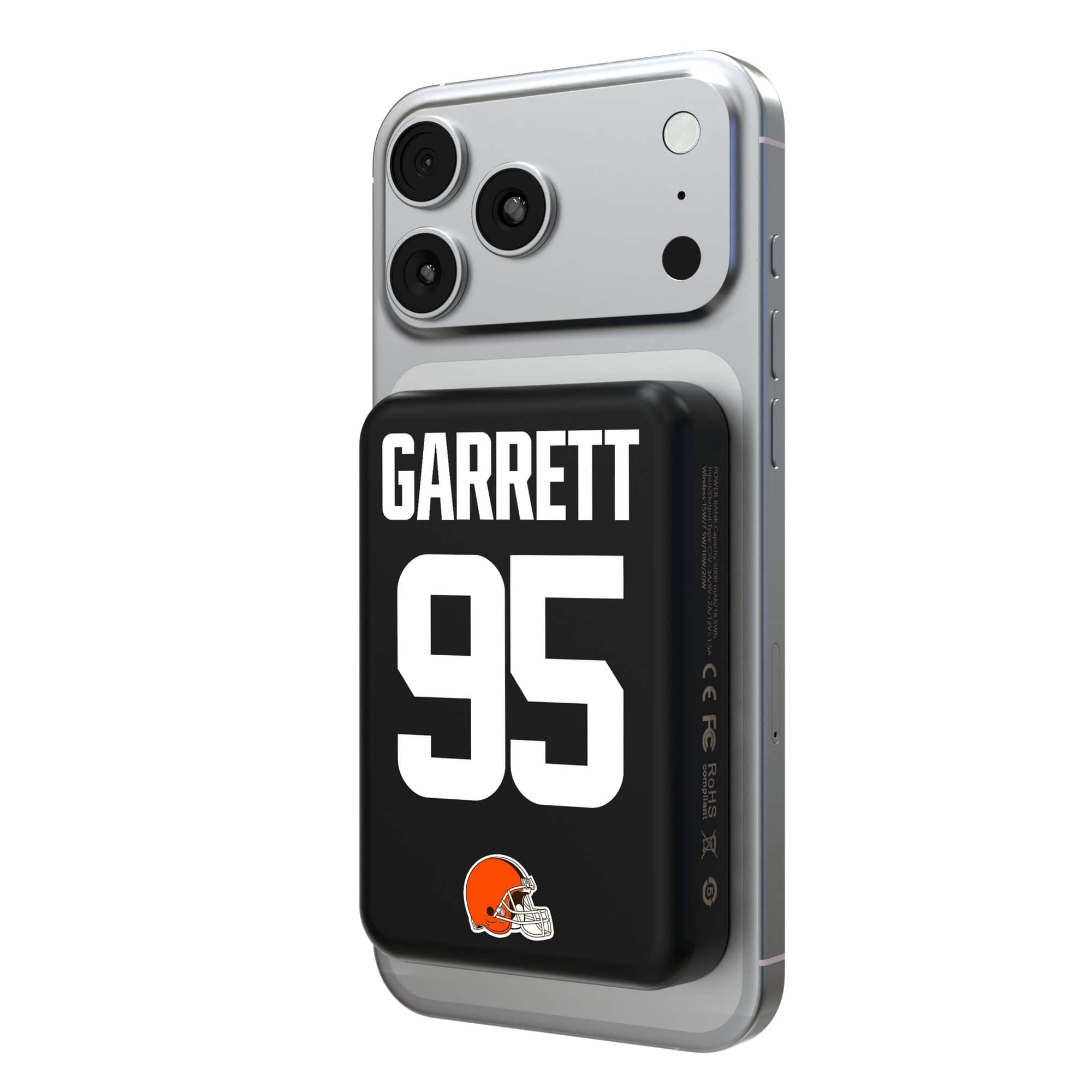 Keyscaper - Myles Garrett Cleveland Browns 5000mAh Wireless Magnetic Power Bank - Black
