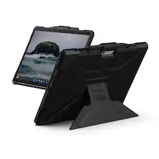 Front. UAG - Microsoft Surface Pro 13" 12th Edition/11th Edition Case w/ Built-in Kickstand & Pen Holder, Non-Slip Tactile Grip - Black.