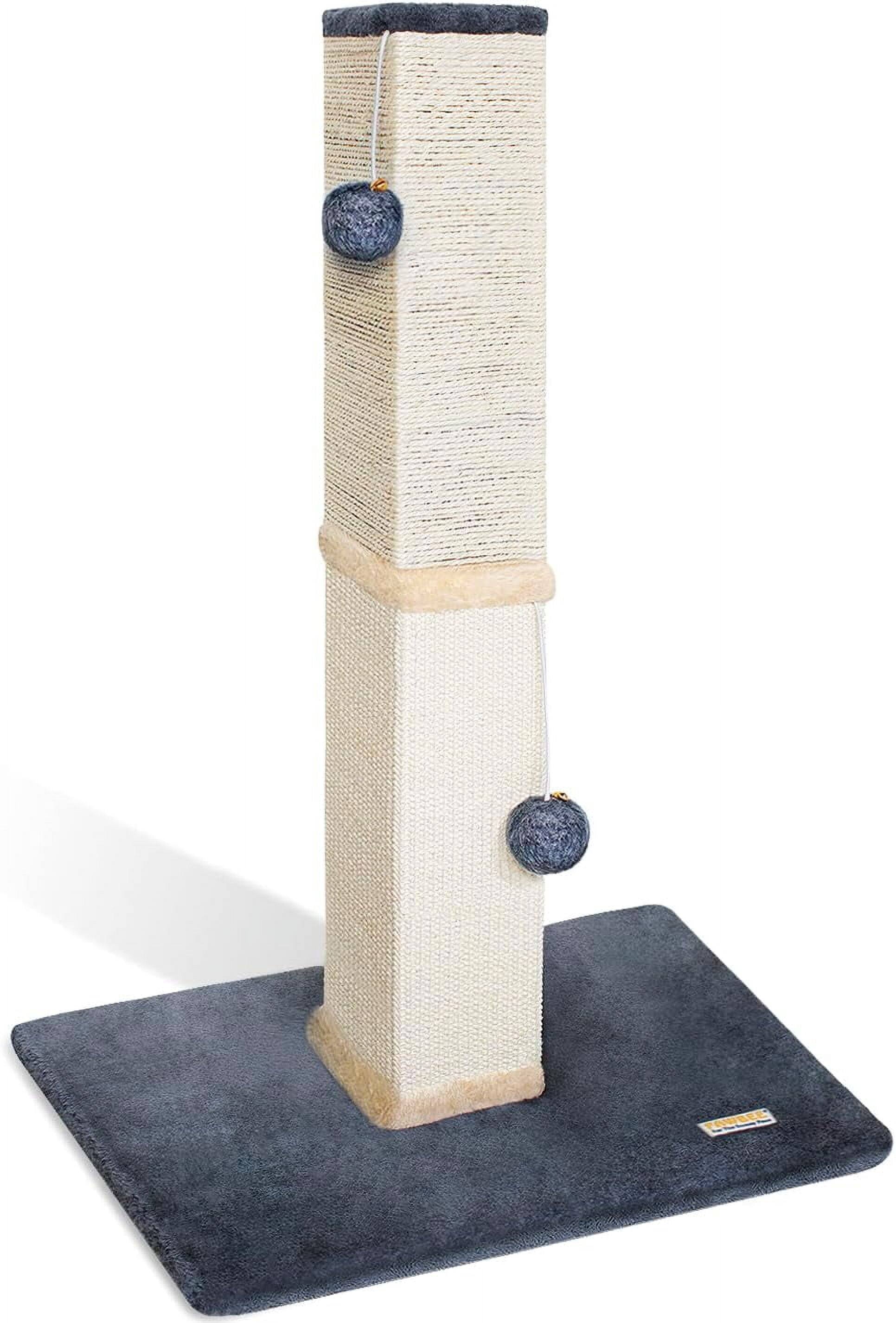 PAWBEE Cat Scratch Post Tower, 32” Tall, Sisal Scratcher with Jingle ...