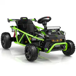 FIRST RIDE ON - 36V Ride-On Toy for Older Children Aged 6+, 400W Off-Road Vehicle, Up to 9 MPH, EVA Tyres, Electric Car for Children - Green
