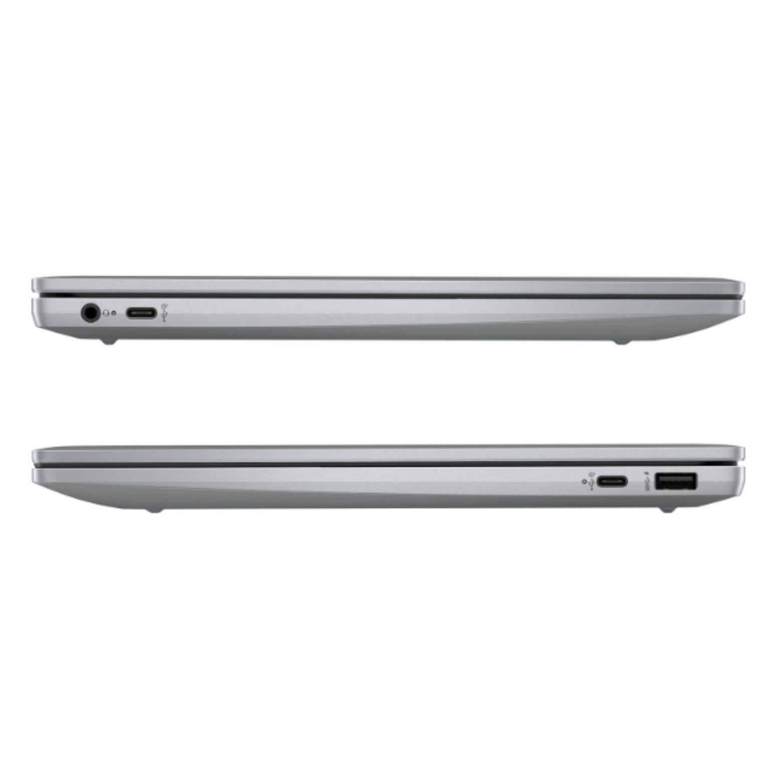 Alt View 3. HP - Chromebook 14a-nf0028ca 14" FHD IPS Intel Core i3-N305 0.8 GHz up to 3.8 GHz 8GB RAM 256GB UFS ChromeOS - Meteor Silver.