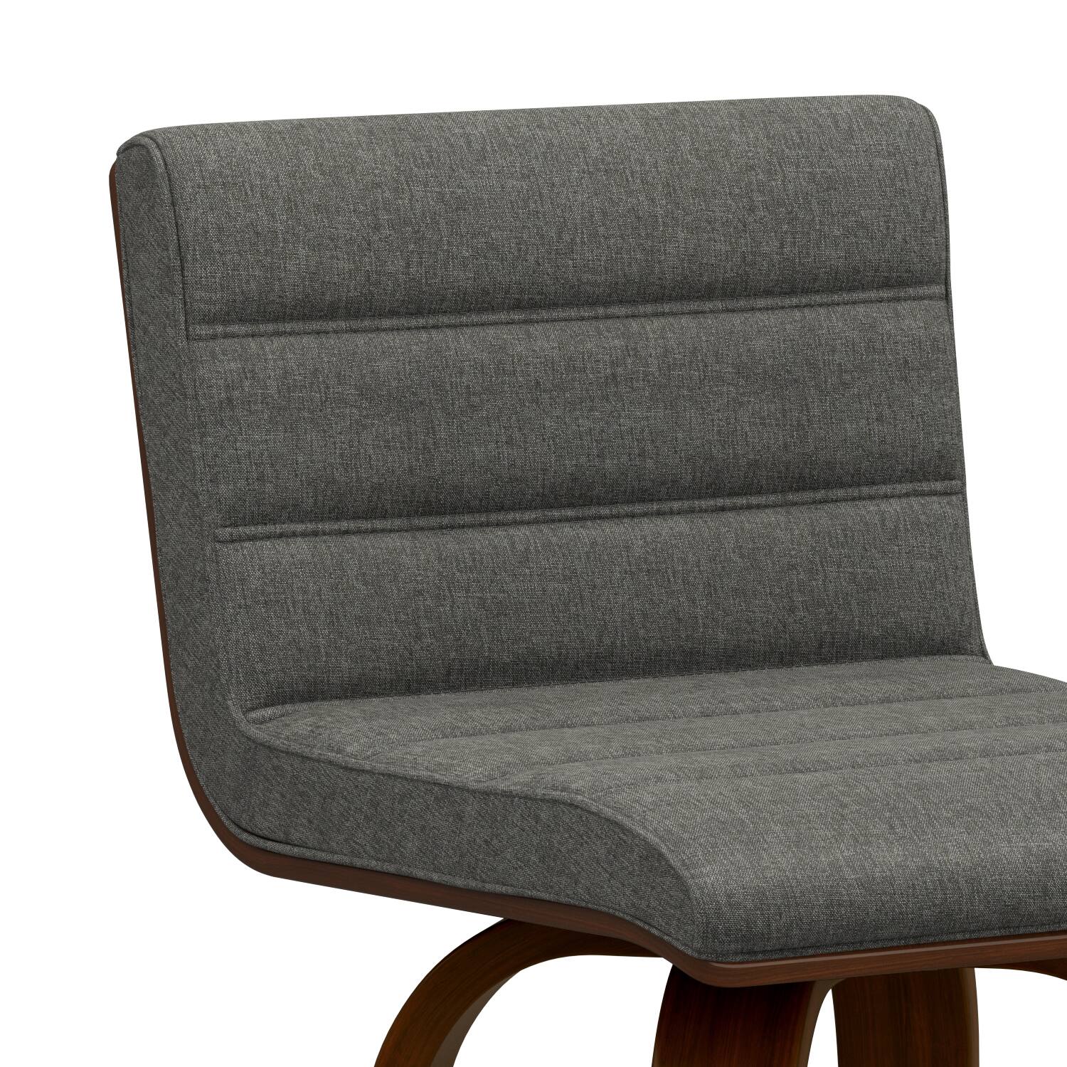 Alt View 2. Simpli Home - Roland Mid Century Modern 28 inch Swivel Bar Stool in Grey Linen Look Fabric - Grey.