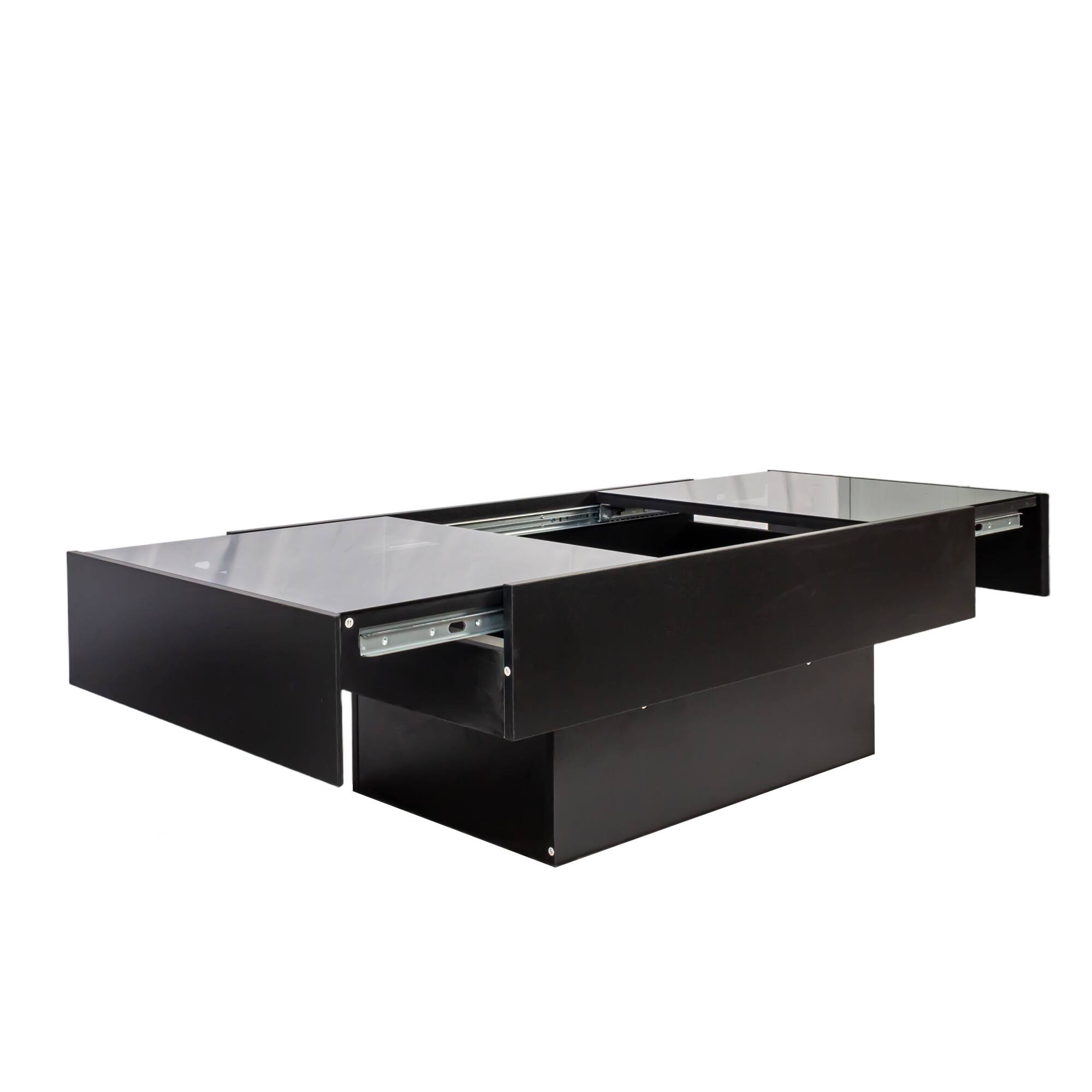 Alt View 6. Tiramisubest - Coffee Table with Sliding Tabletop, Center Table with Hidden Storage Compartment, Extendable Table for Living Room - Black.
