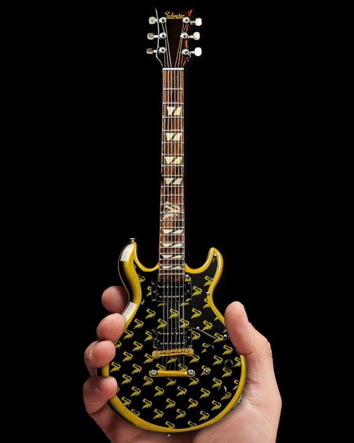 Alt View 2. Axe Heaven - Axe Heaven -Zacky Vengeance - Zacky Vengeance Avenged Sevenfold Gold Schecter Blade Mini Guitar - Collectibles - Multicolor.