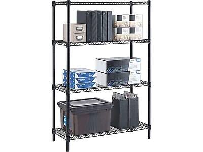 Alt View 2. Whalen - 4-Shelf Wire Unit, 36"W - Black.