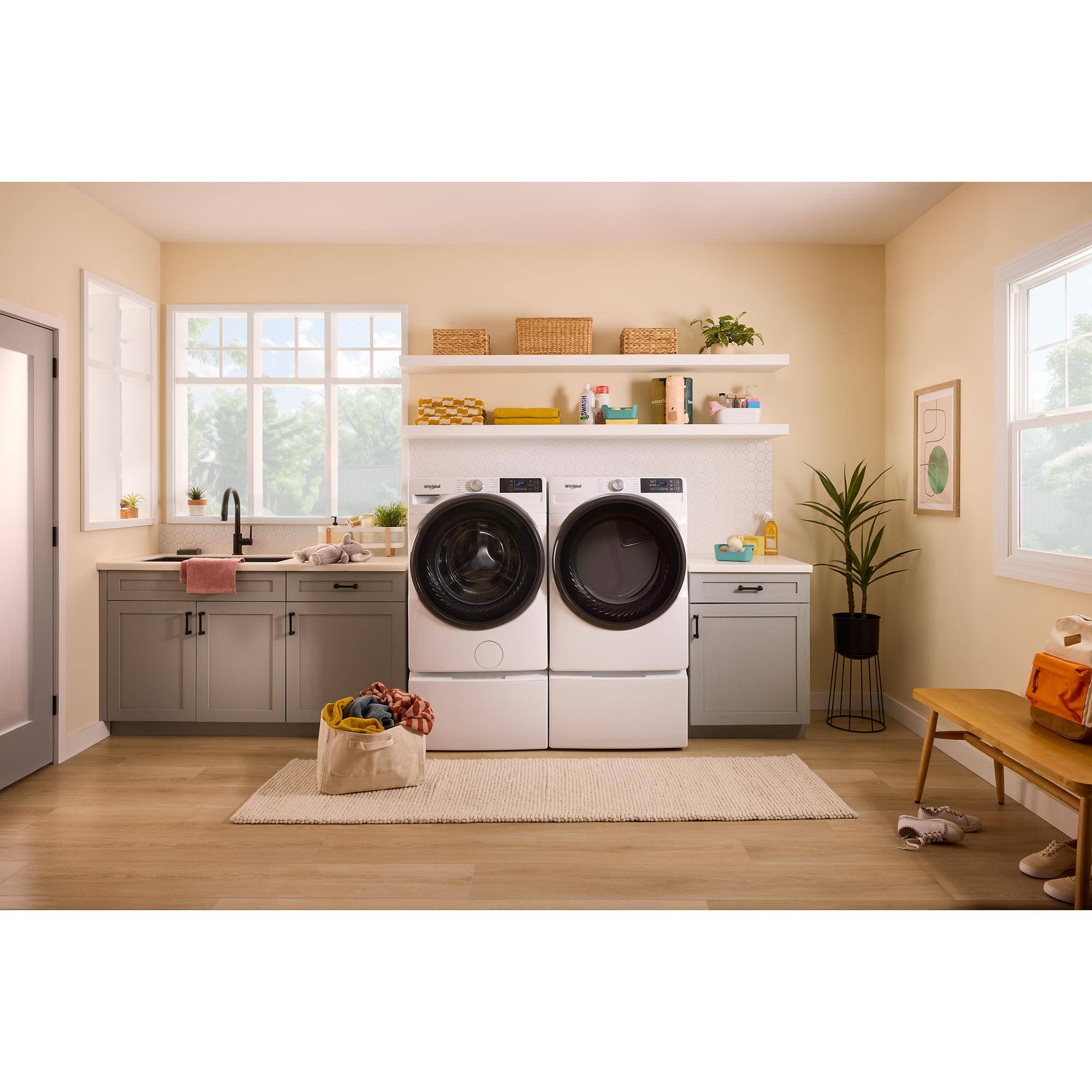 Alt View 13. Whirlpool - 4.5 Cu Ft. High Efficiency Smart Front Load Washer with FreshFlow Vent System - White.