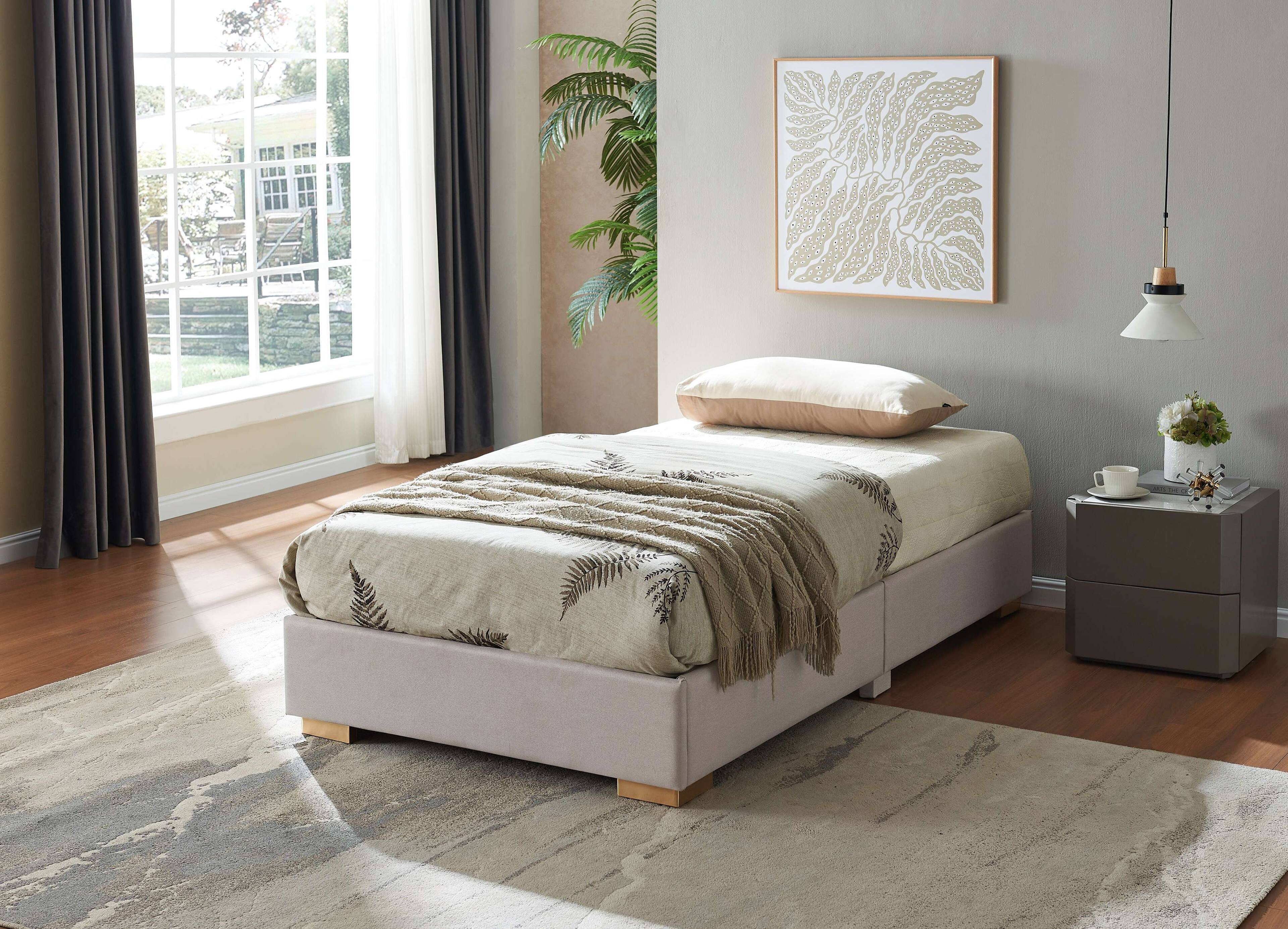 Front. Kings Brand Furniture - Kings Brand Furniture Twin/Full/King/Queen Metal Bed Frame - Brown/Gold.