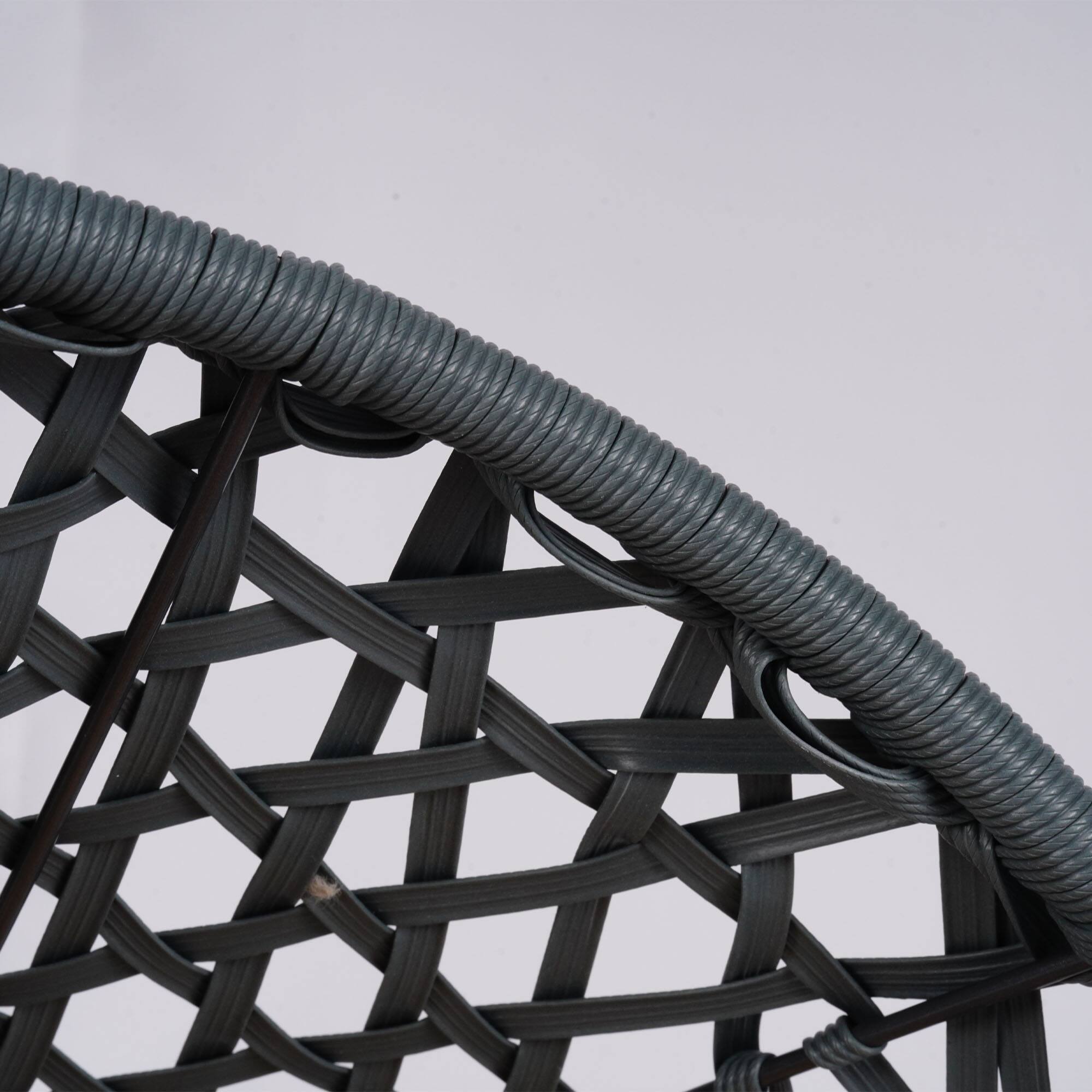 Alt View 3. TinyHomie - Indoor Cat Swing Bed Rattan Wicker Egg Chair Brown with Stand Cushion - Brown.