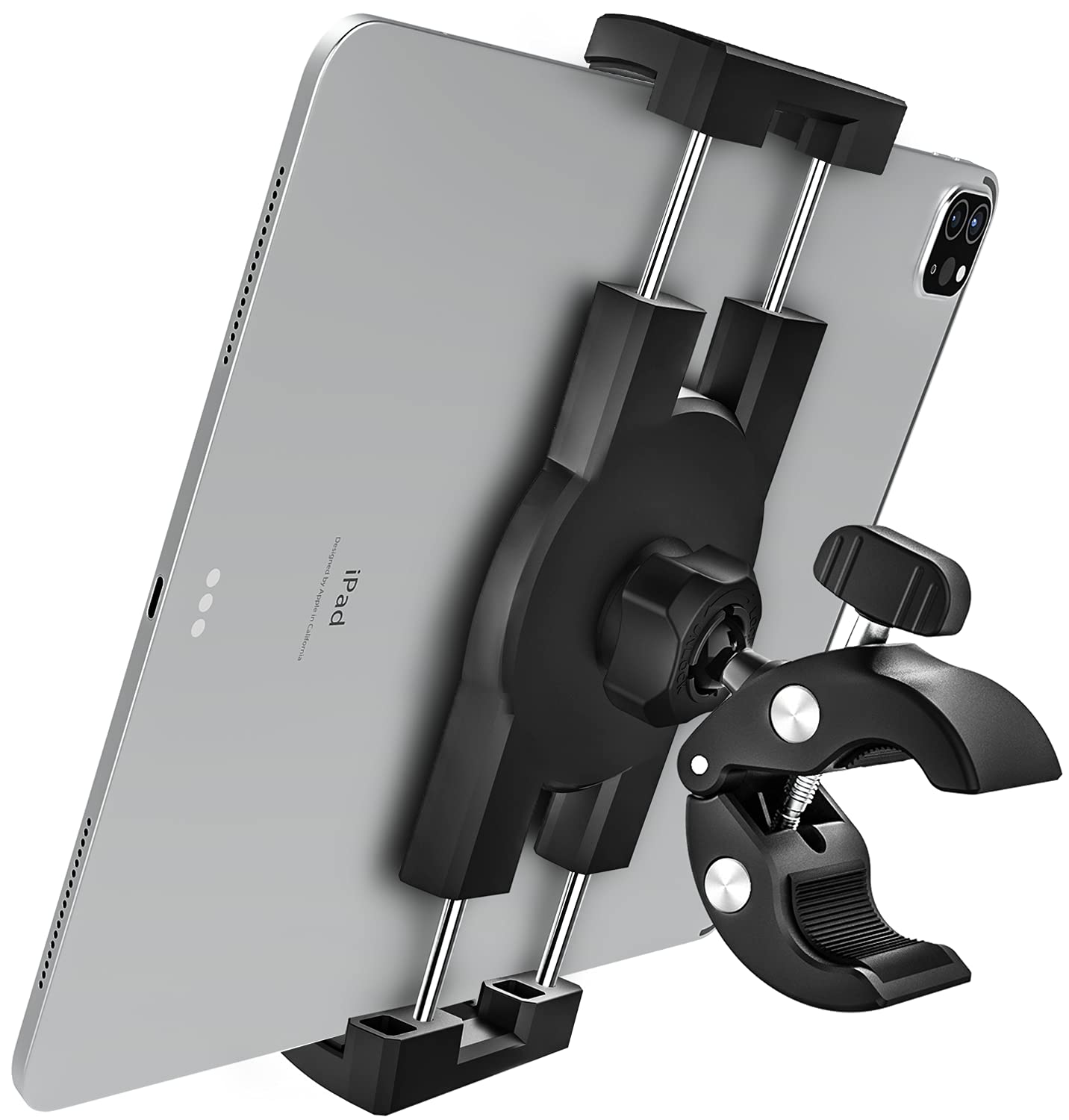 Front. METALTON - Spinning Bike Tablet Mount Holder Indoor Stationary Exercise Bikes Clamp Gym Treadmill Elliptical Handlebar... - Default.