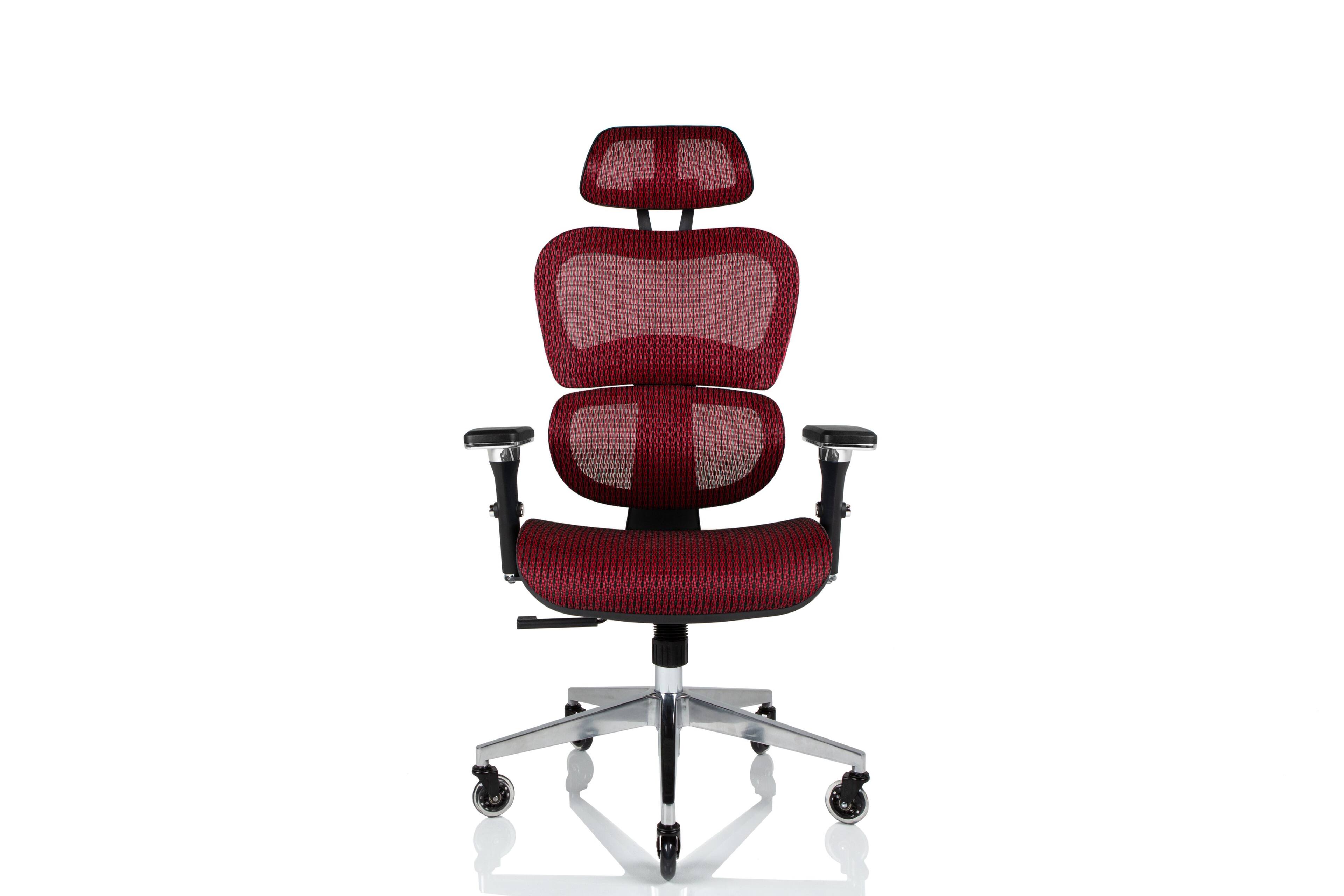 Front. Nouhaus - Ergo3D Ergonomic Mesh Executive Office Chair - Burgundy.