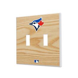 Keyscaper - Toronto Blue Jays Baseball Bat Design Double Toggle Light Switch Plates - Multicolor