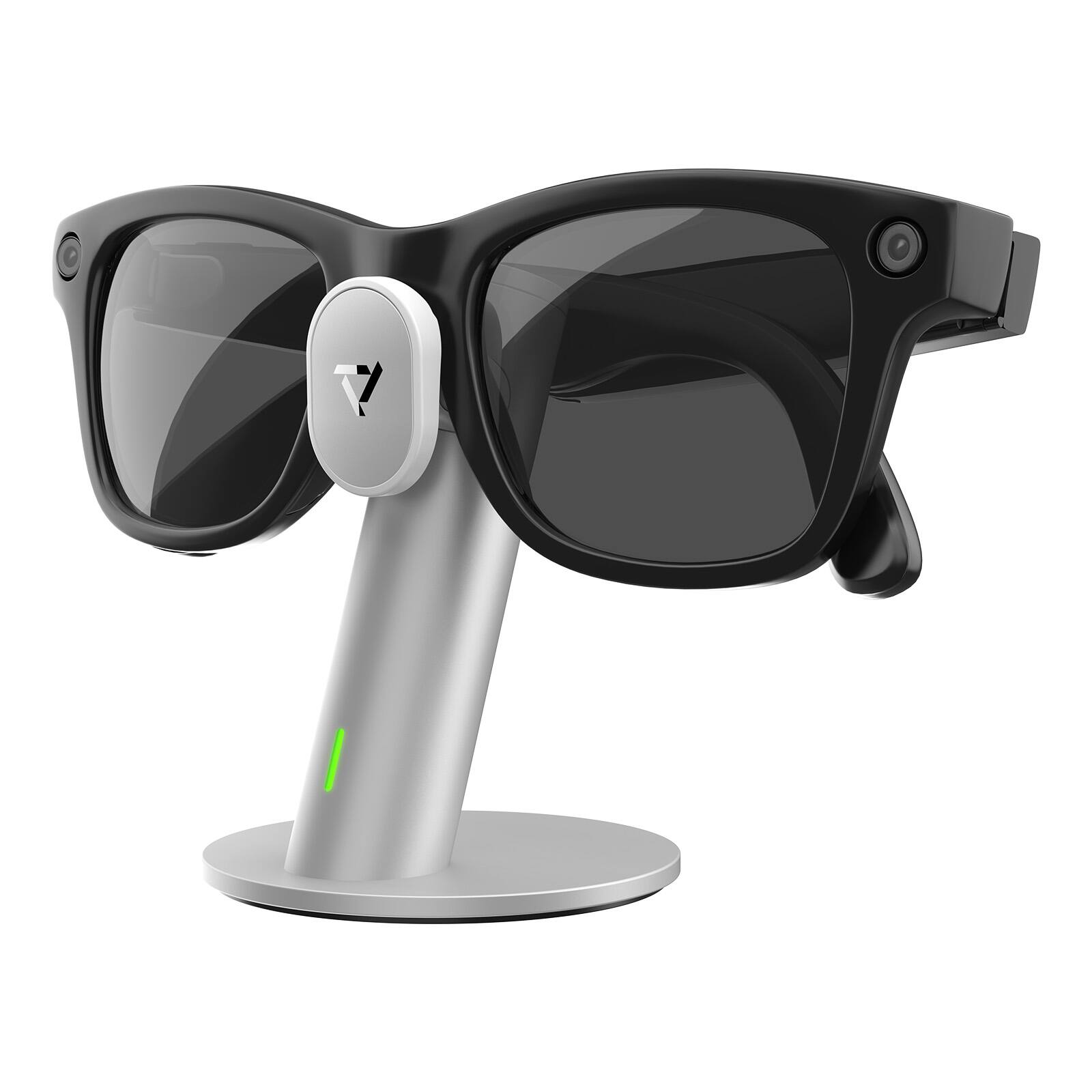 Front. PRISMXR - Carina S1 Premium Aluminum Charging Station for Ray-Ban Meta Smart Glasses - Silver - Silver.