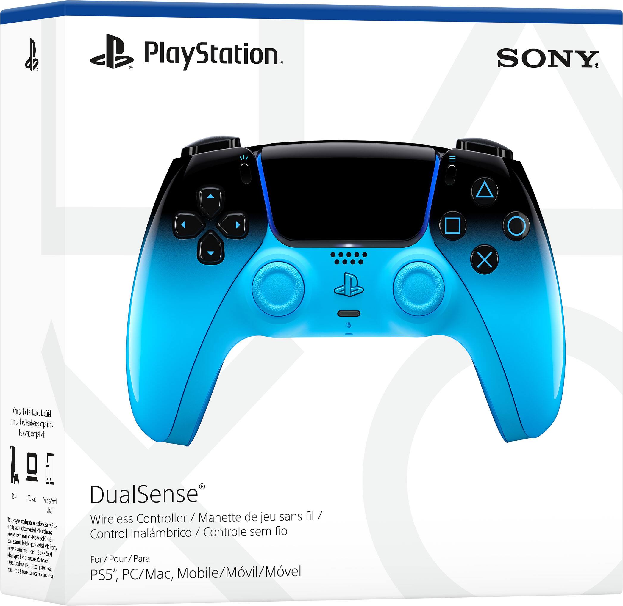 PlayStation.  
SONY  

DualSense  
Wireless Controller / Manette de jeu sans fil / Control inalámbrico / Controle sem fio  
For/Pour/Para PS5, PC/Mac, Mobile/Móvil/Movil