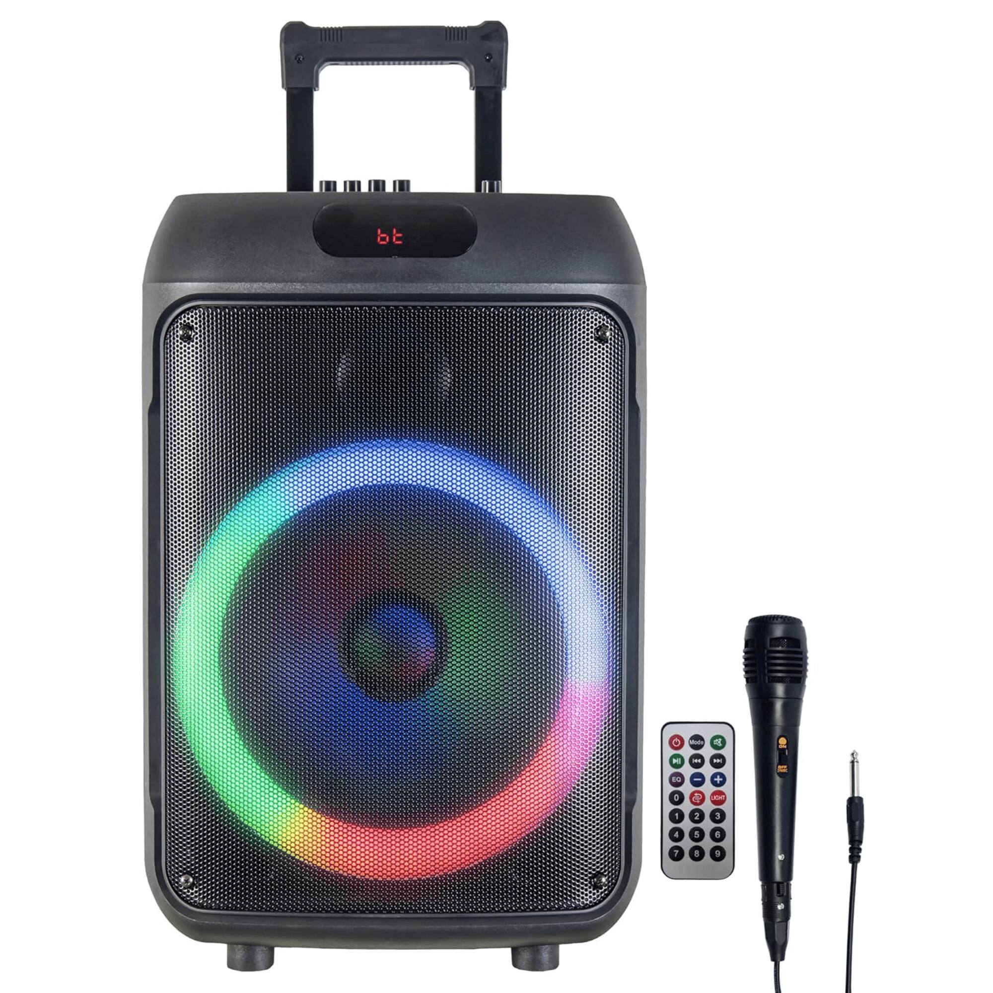 Alt View 1. iQ Sound - 12-Inch Portable Bluetooth Party Speaker - Black.