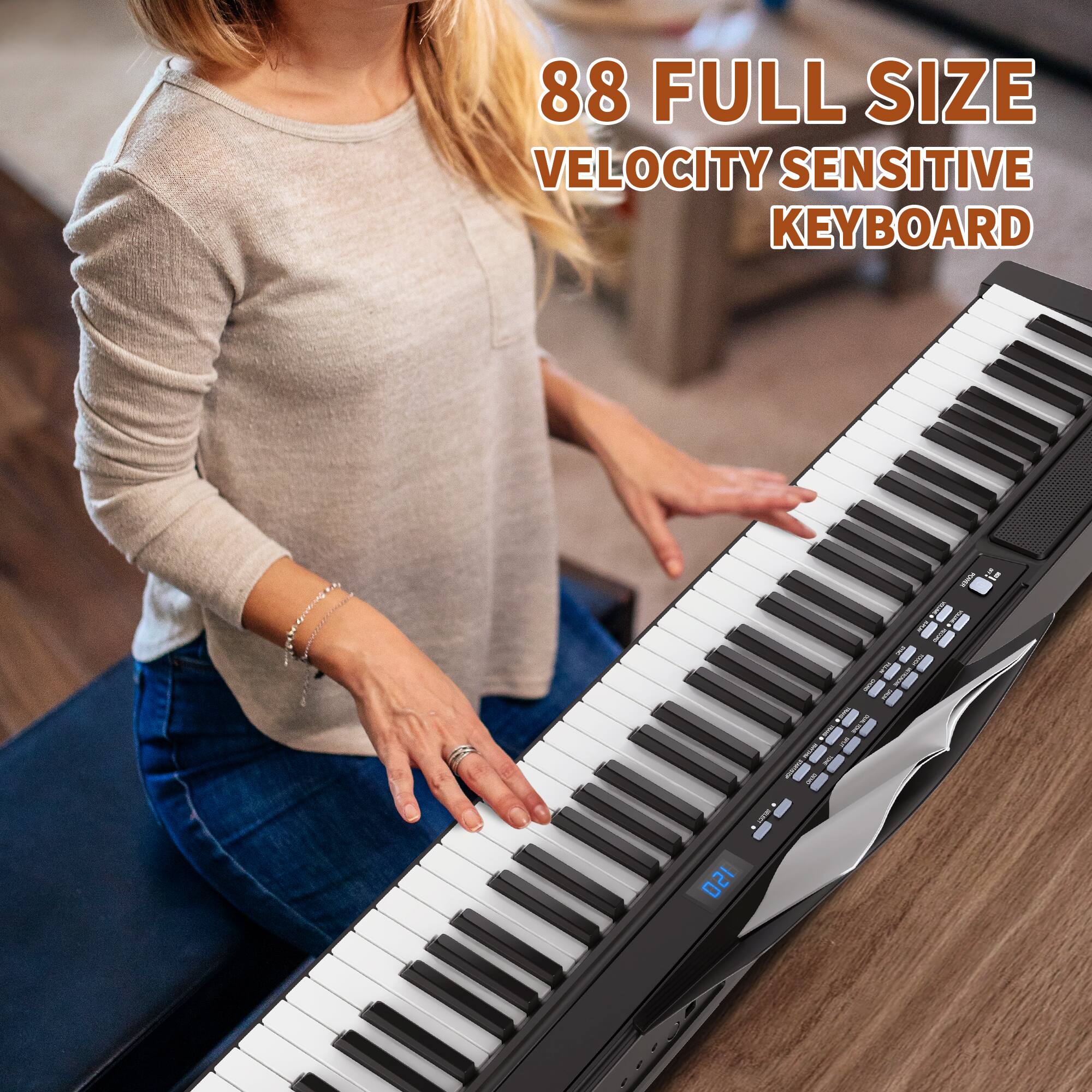 88 FULL SIZE  
VELOCITY SENSITIVE  
KEYBOARD