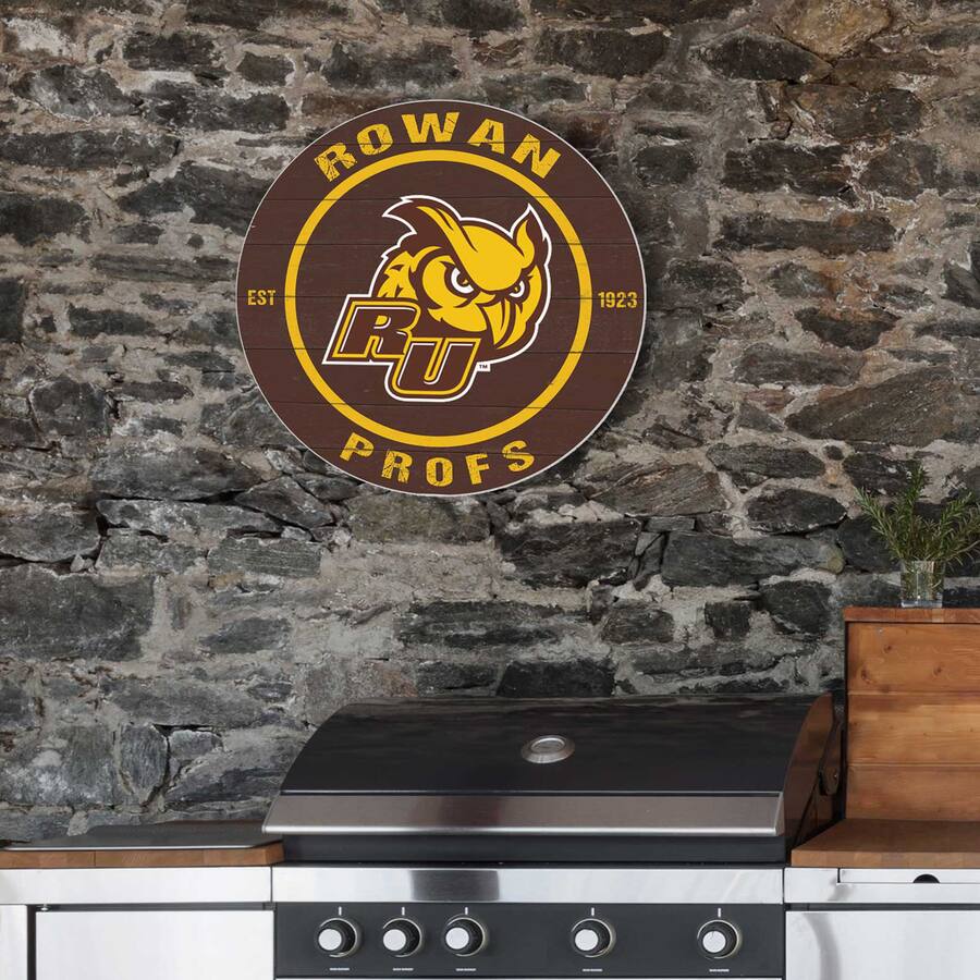 Profs Sign Jardine Rowan Profs 20'' x 20'' Indoor/Outdoor Circle Sign Brown ...