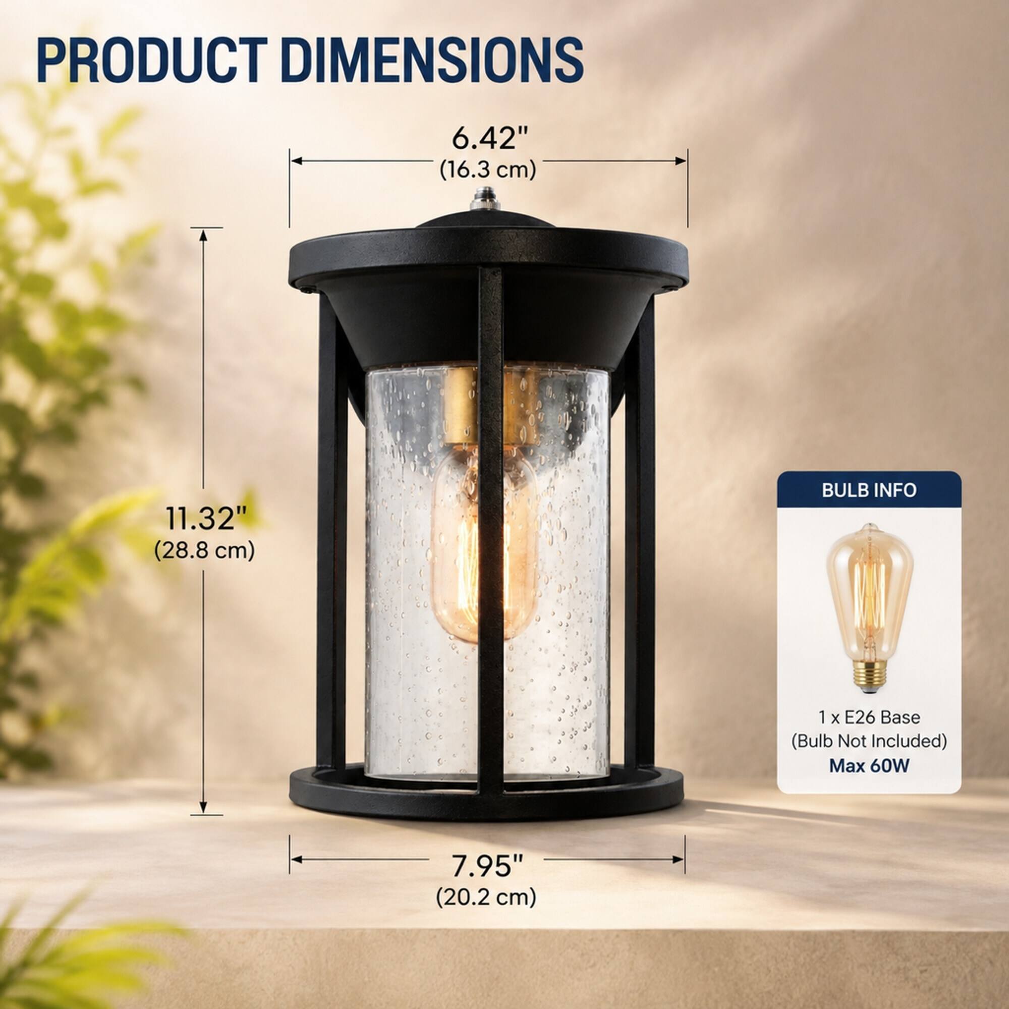 RYHNUYNE Dusk To Dawn 11 In Outdoor Wall Lantern Set Of 2, Waterproof ...