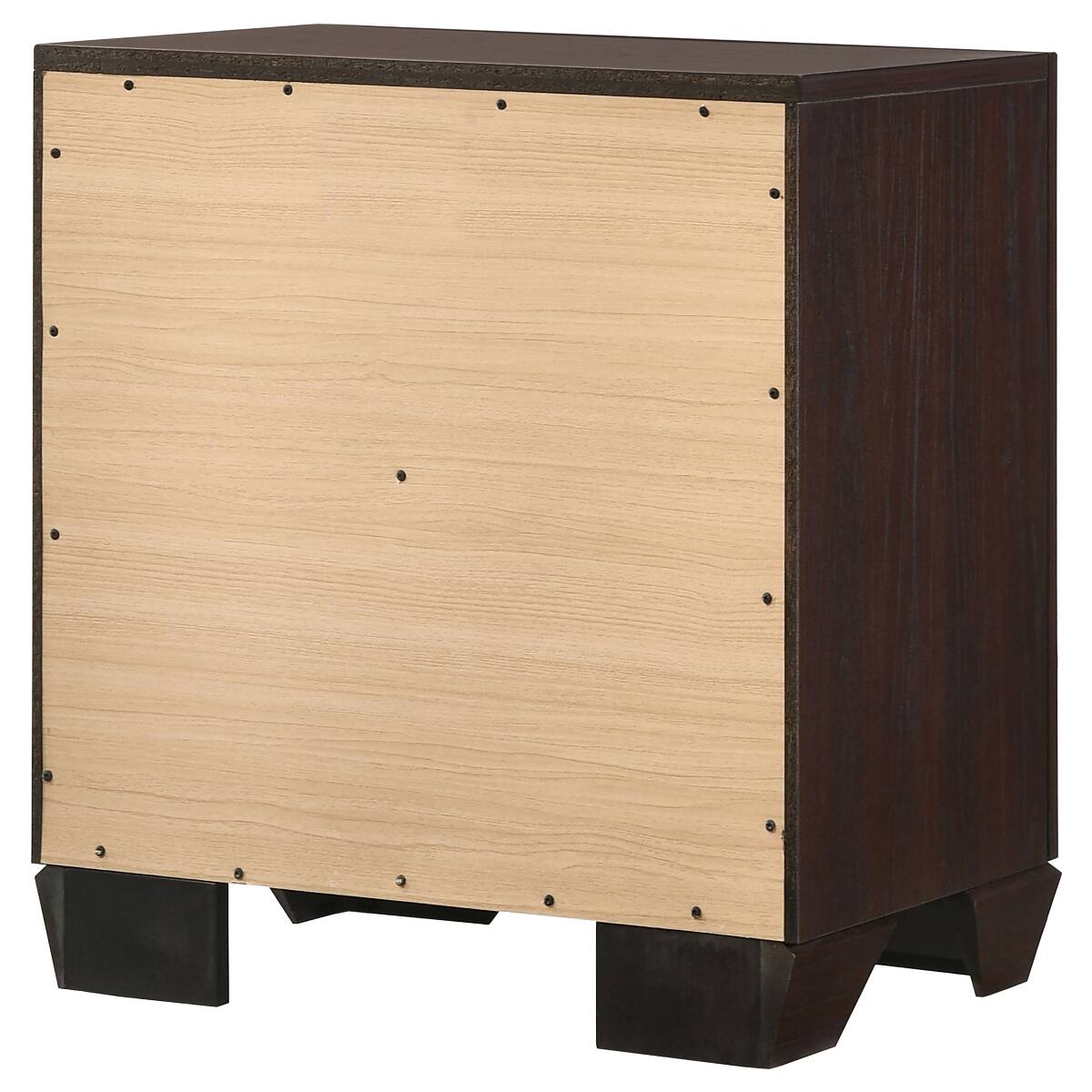 Alt View 3. Loheer - Loheer Dark Brown 2 Drawer Nightstand, Rectangular Bedroom Table, Dark Cocoa - Dark Brown.