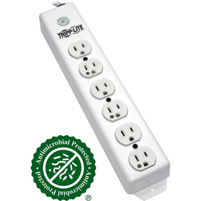 Eaton Tripp Lite Series Safe-IT Medical-Grade Power Strip, UL 1363, 6x Hospital-Grade Outlets, Antimicrobial, 6 ft. Cord - White price history on PriceWatchPro