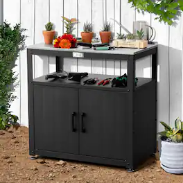FEASTO - Garden Potting Bench - Black